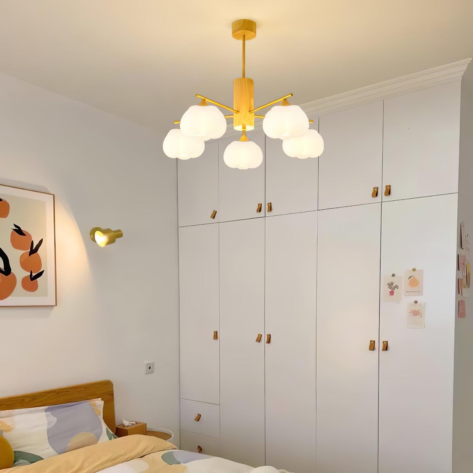 Wooden Cotton Balls Chandelier - Cueteks
