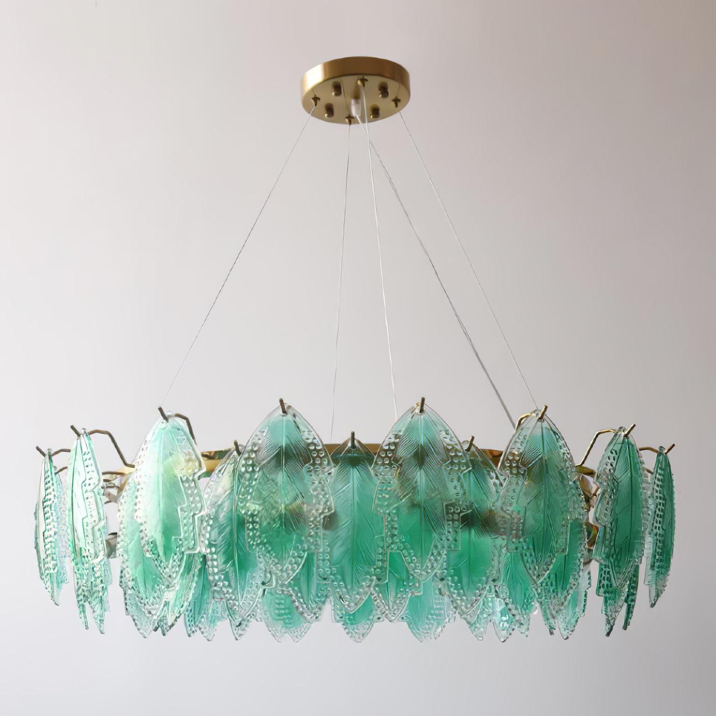 Maple Leaf Glass Chandelier - Cueteks