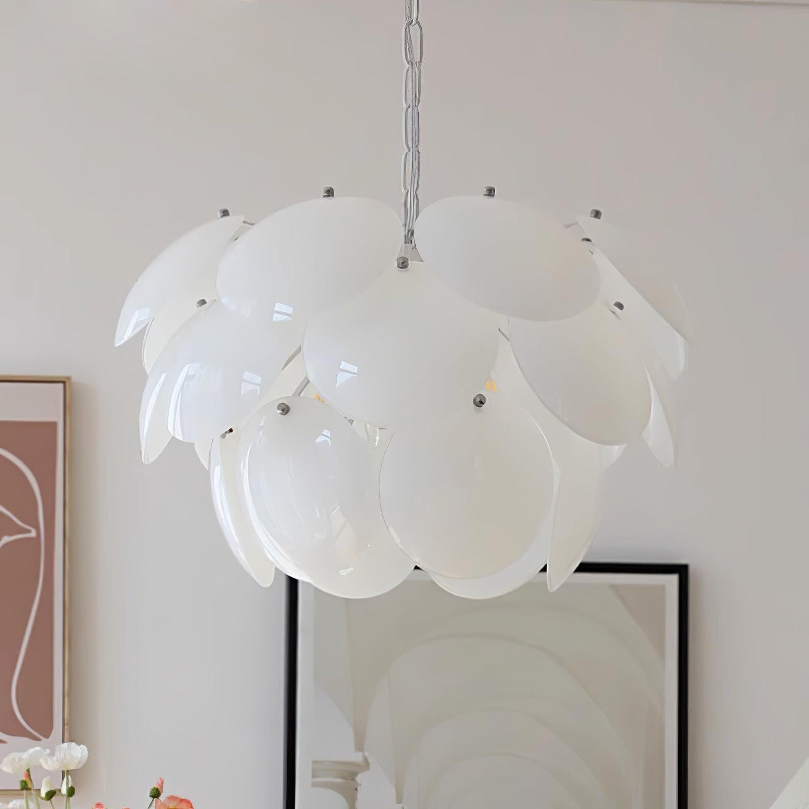Luminous Petal Glass Chandelier - Cueteks