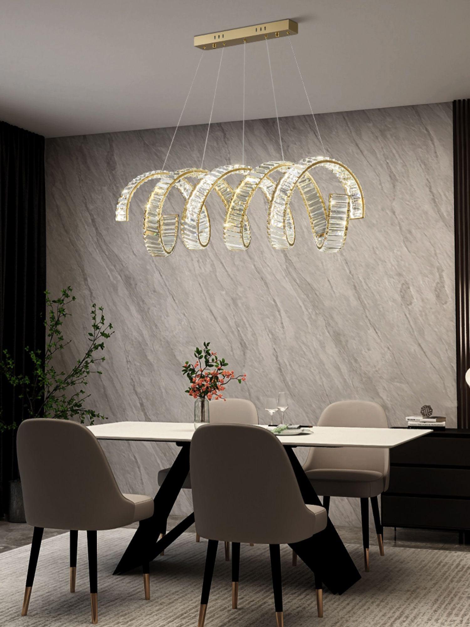 Curved LED Chandelier - Cueteks