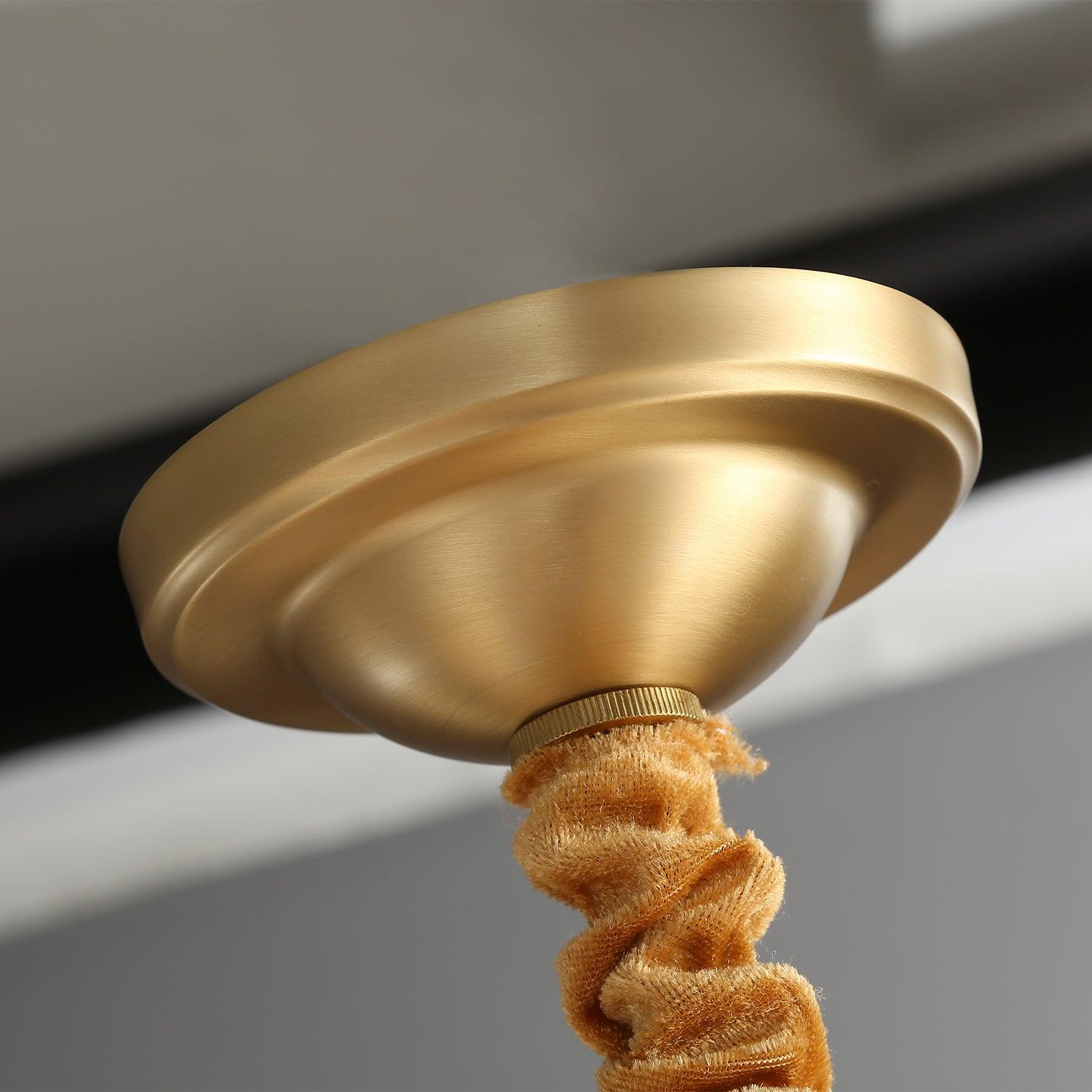 Orrefors Brass Chandelier - Cueteks