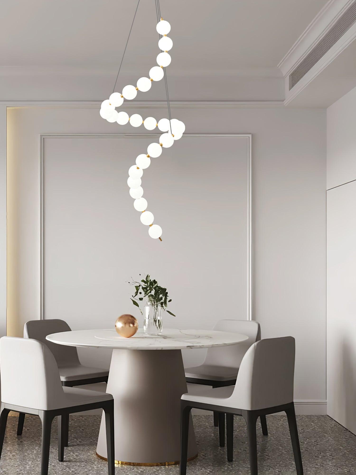 Glass Pearl Necklace Chandelier - Cueteks