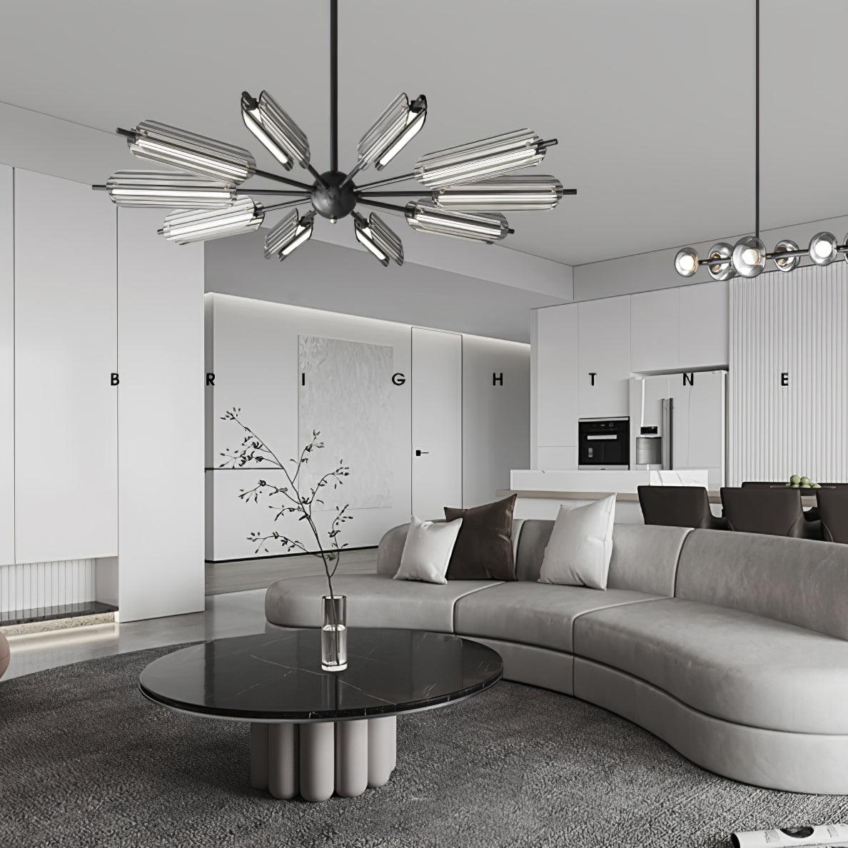 Sputnik Brass Chandelier - Cueteks