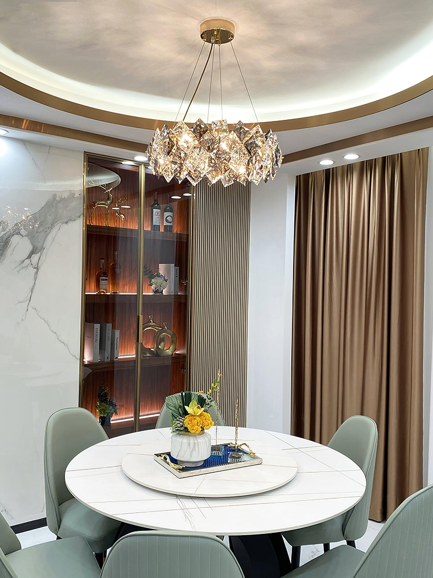 Scale Crystal Round Chandelier - Cueteks