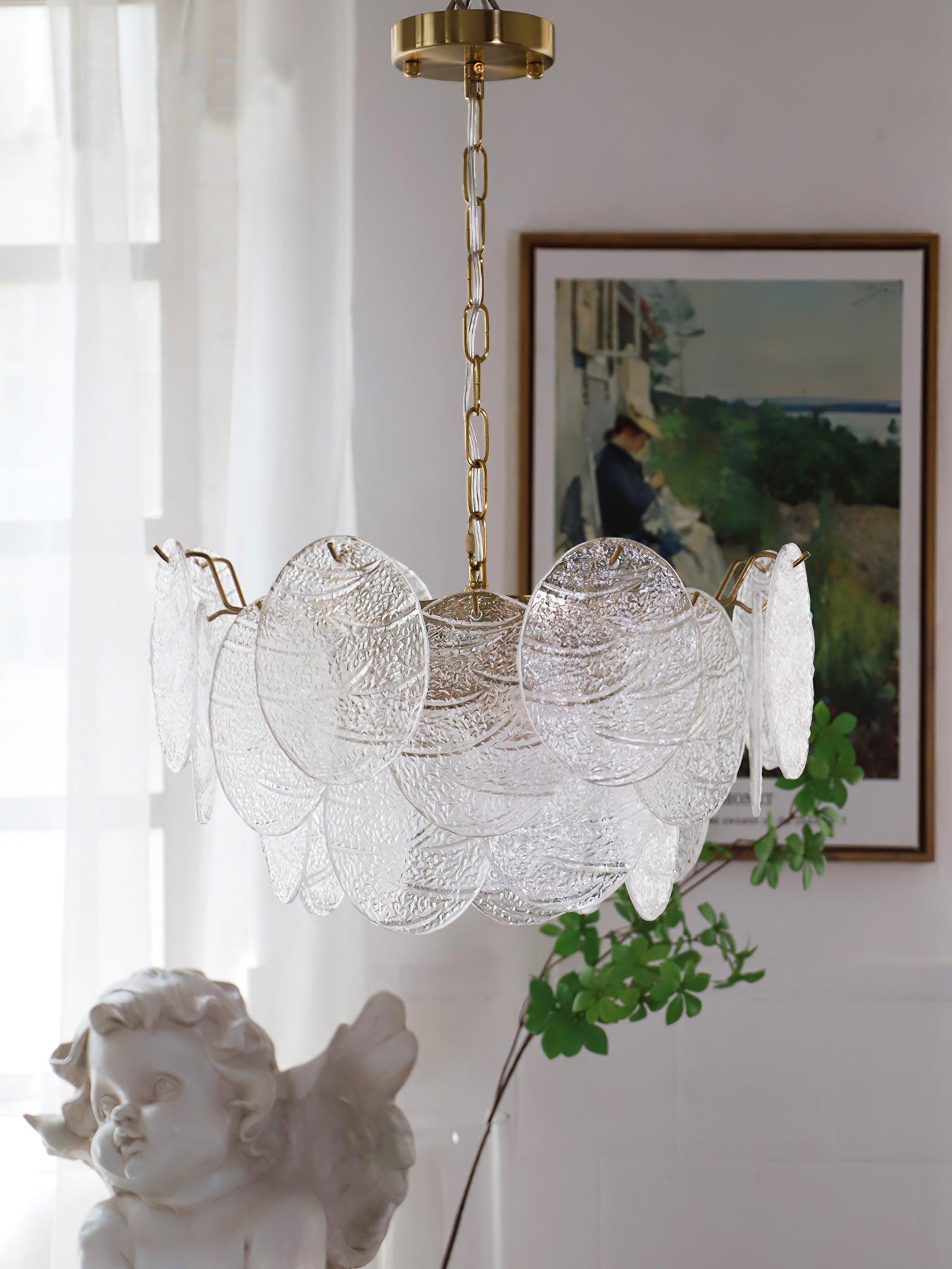 Glass Disc Chandelier - Cueteks