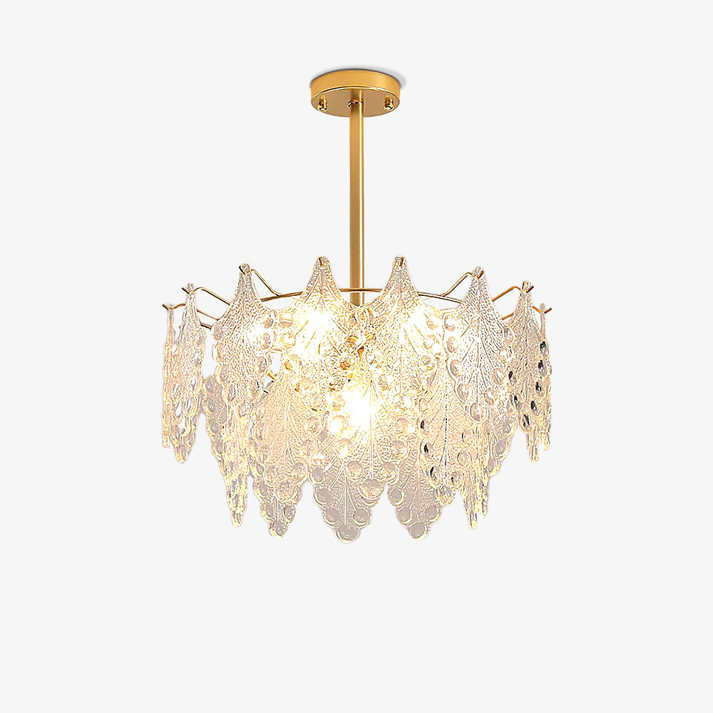 Tiered Carved Glass Chandelier - Cueteks