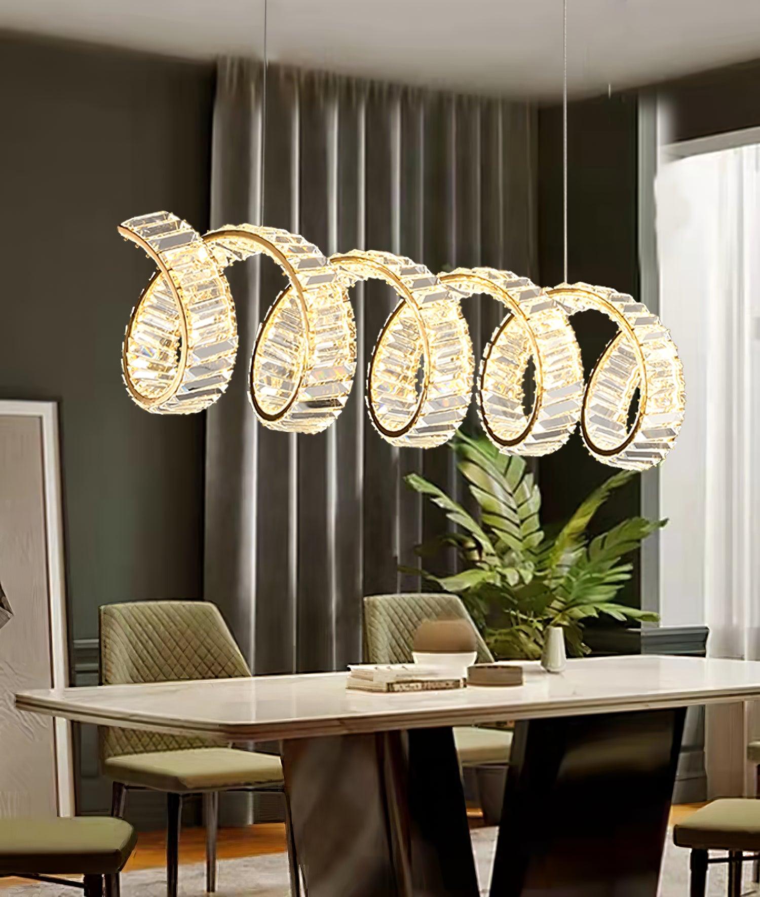 Curved LED Chandelier - Cueteks