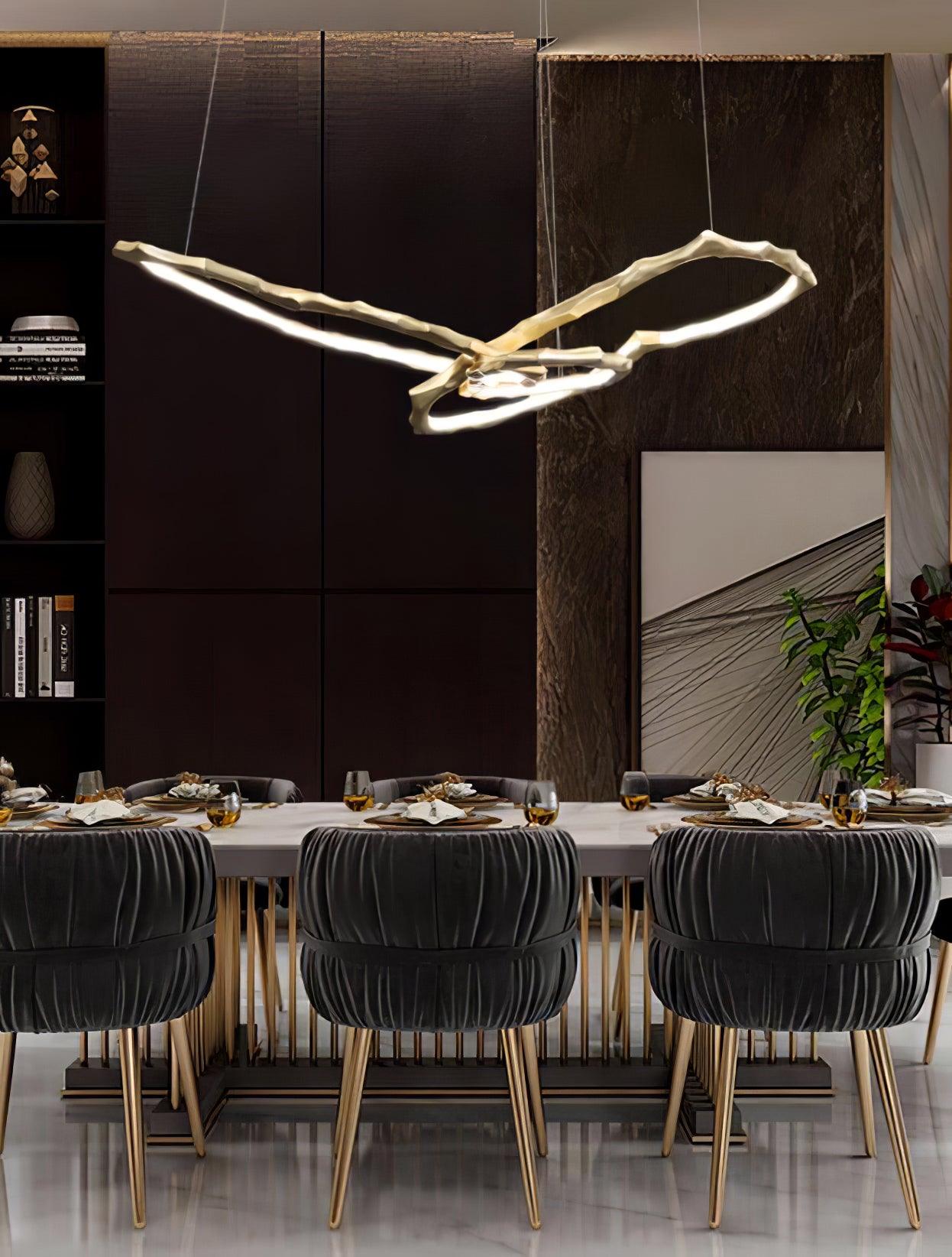 Cloud Rings Series Brass Chandelier - Cueteks