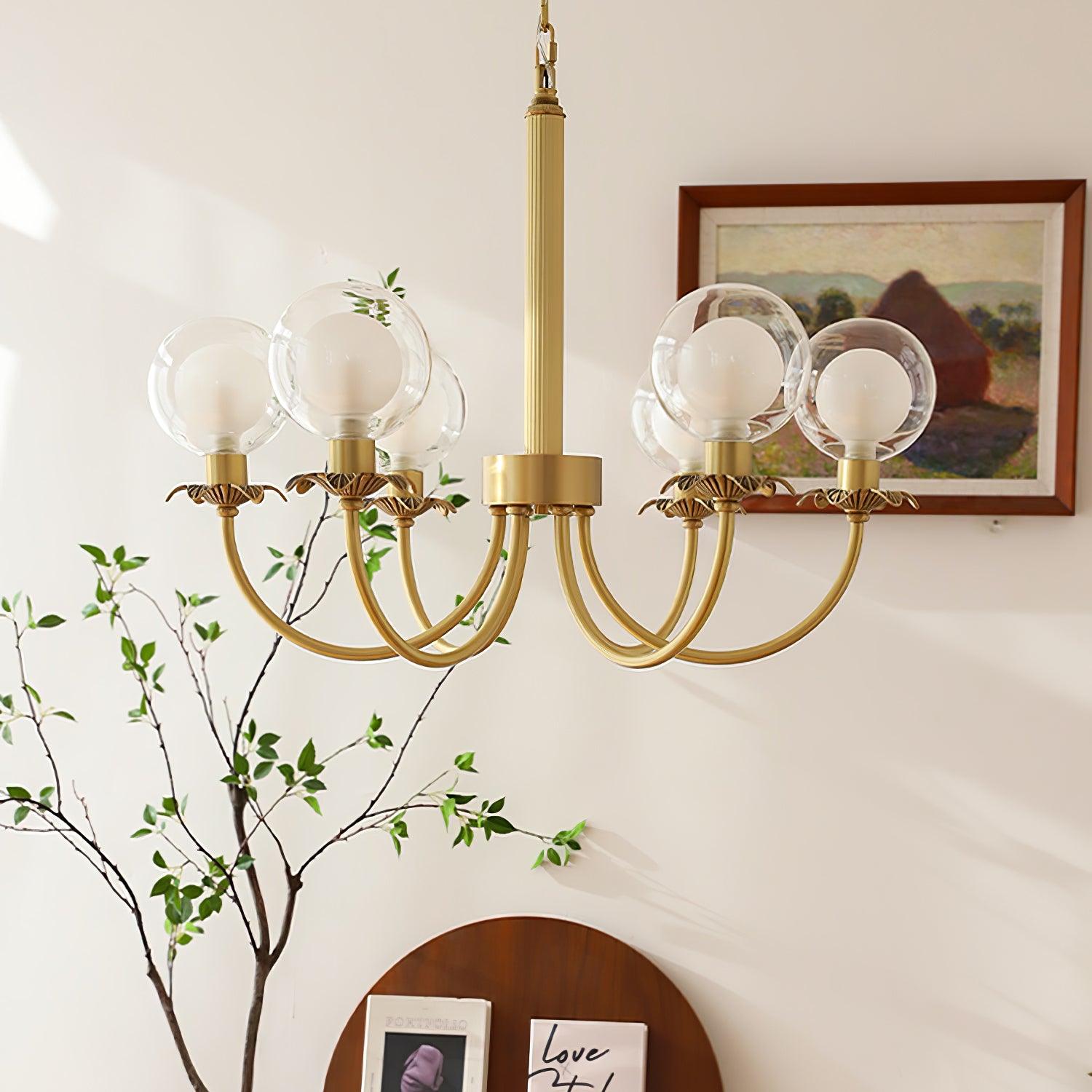 Aureate Radiance Glass Chandelier - Cueteks