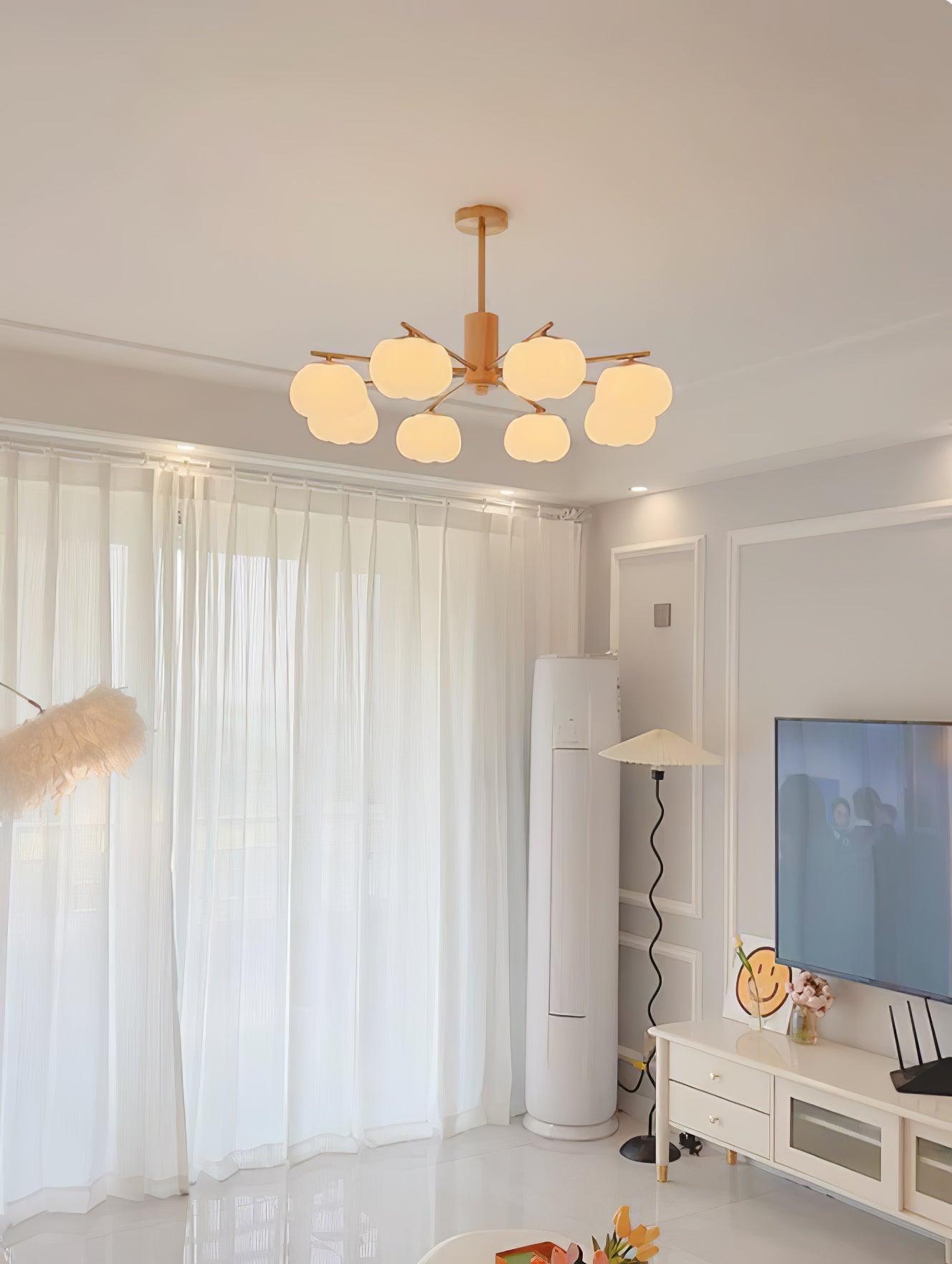 Wooden Cotton Balls Chandelier - Cueteks