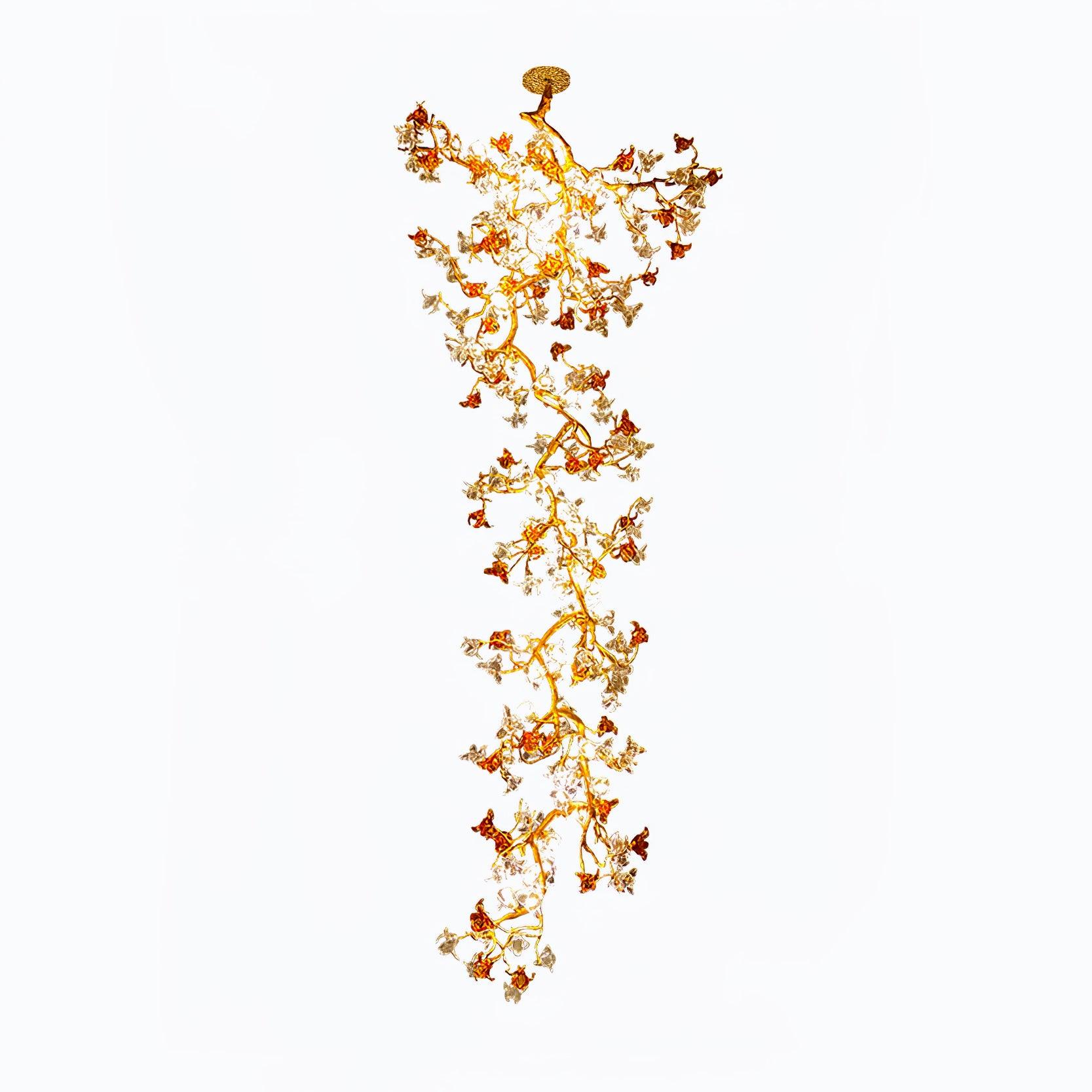 Brass Maple Branch Chandelier - Cueteks