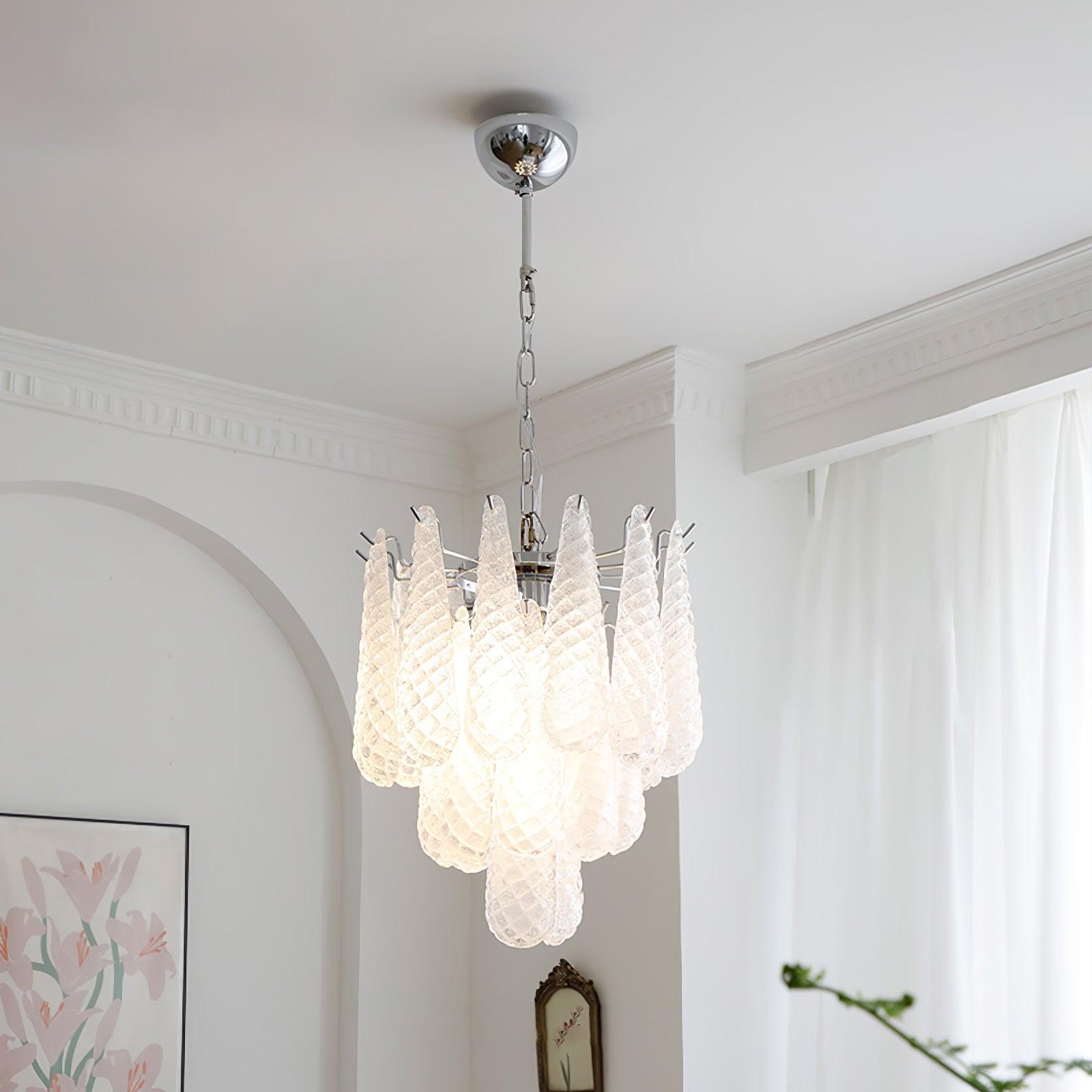 Grid Glass Waterfall Chandelier - Cueteks