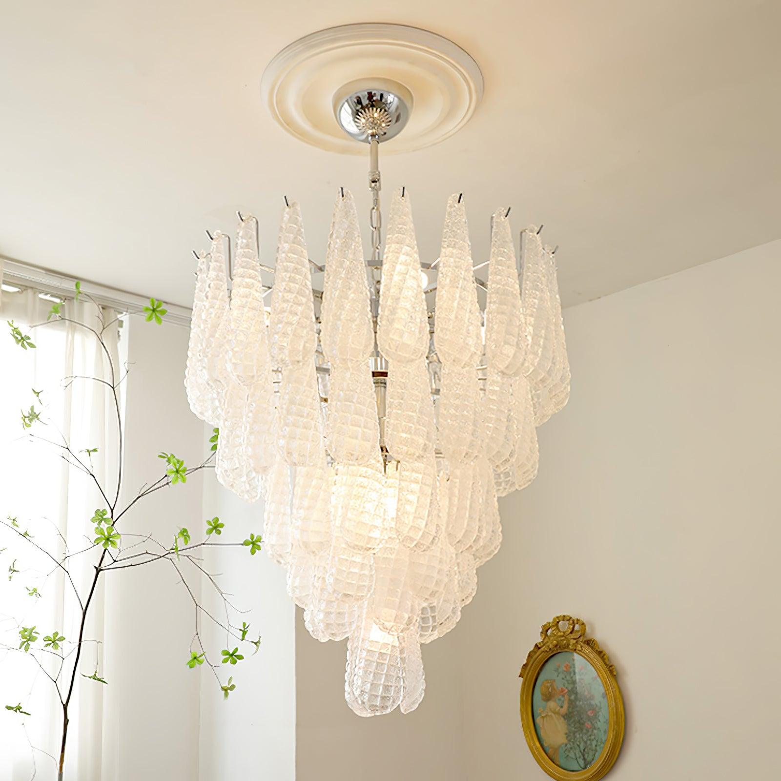 Grid Glass Waterfall Chandelier - Cueteks