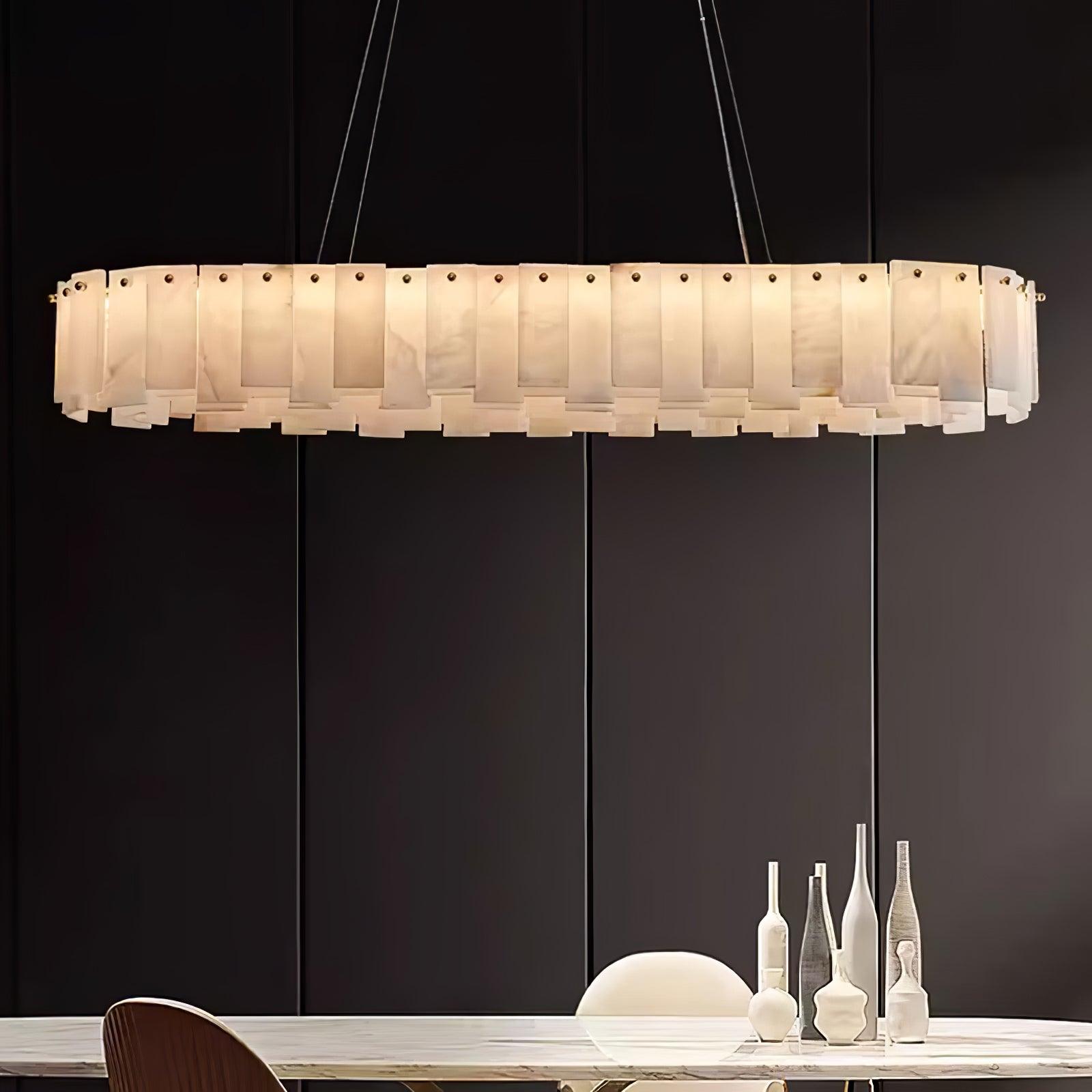 Celestial Alabaster Round Chandelier - Cueteks