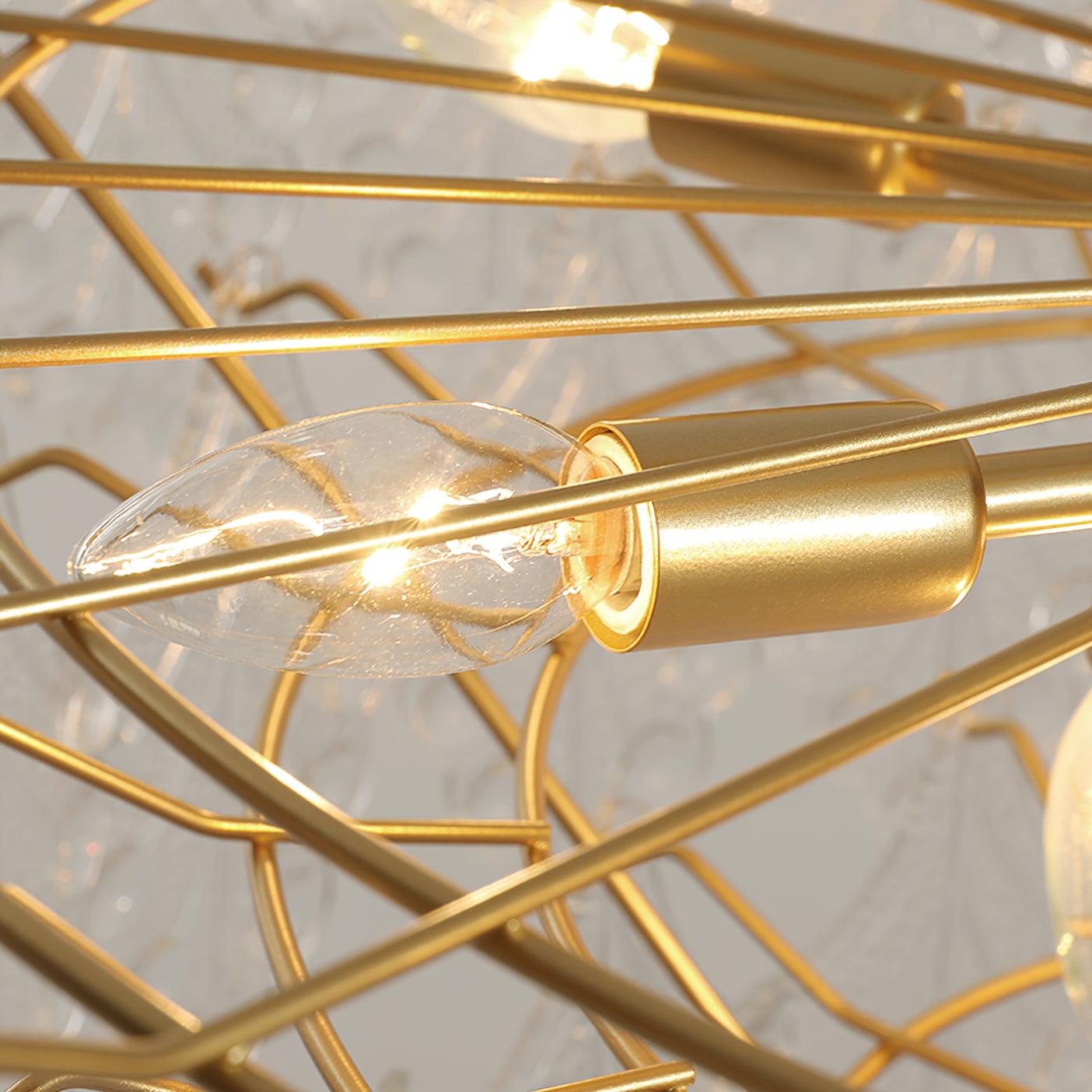 Tiered Carved Glass Chandelier - Cueteks