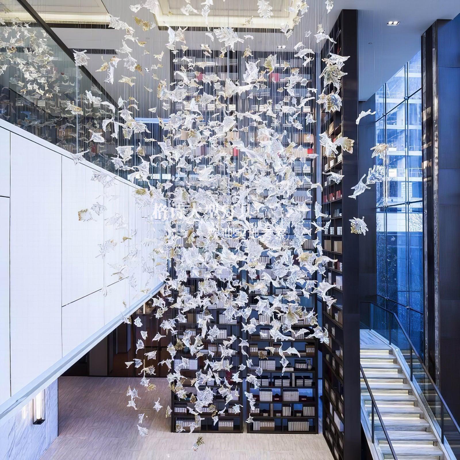 Multicolor Crystal Maple Leaf Chandelier - Cueteks