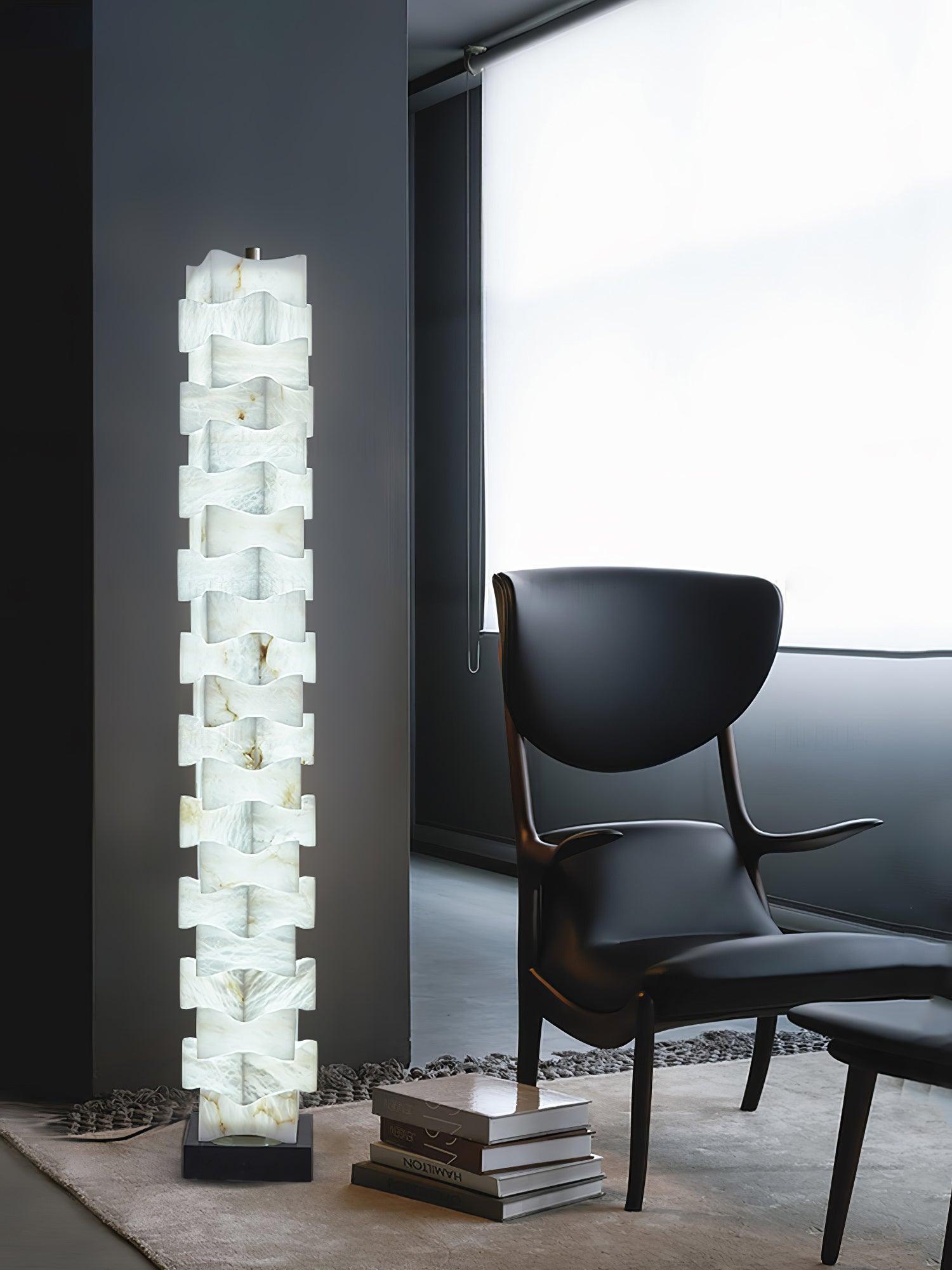 Stacked Alabaster Squares Floor Lamp - Cueteks