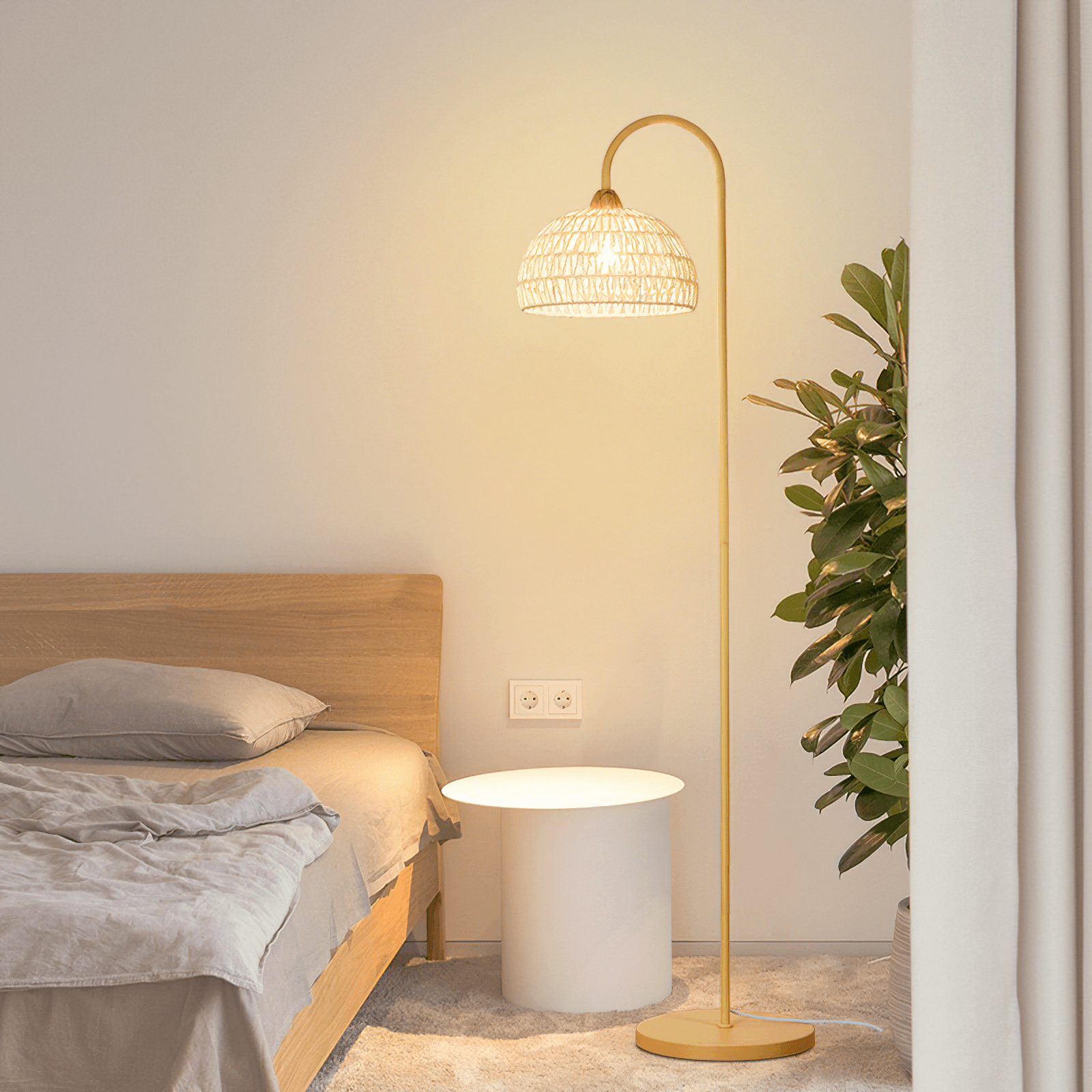 Rattan Arch Floor Lamp - Cueteks