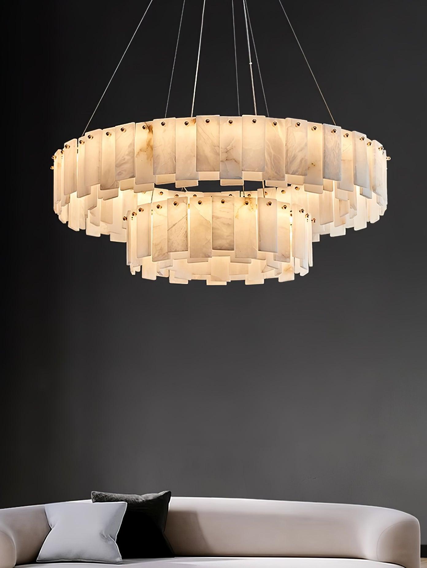 Celestial Alabaster Round Chandelier - Cueteks