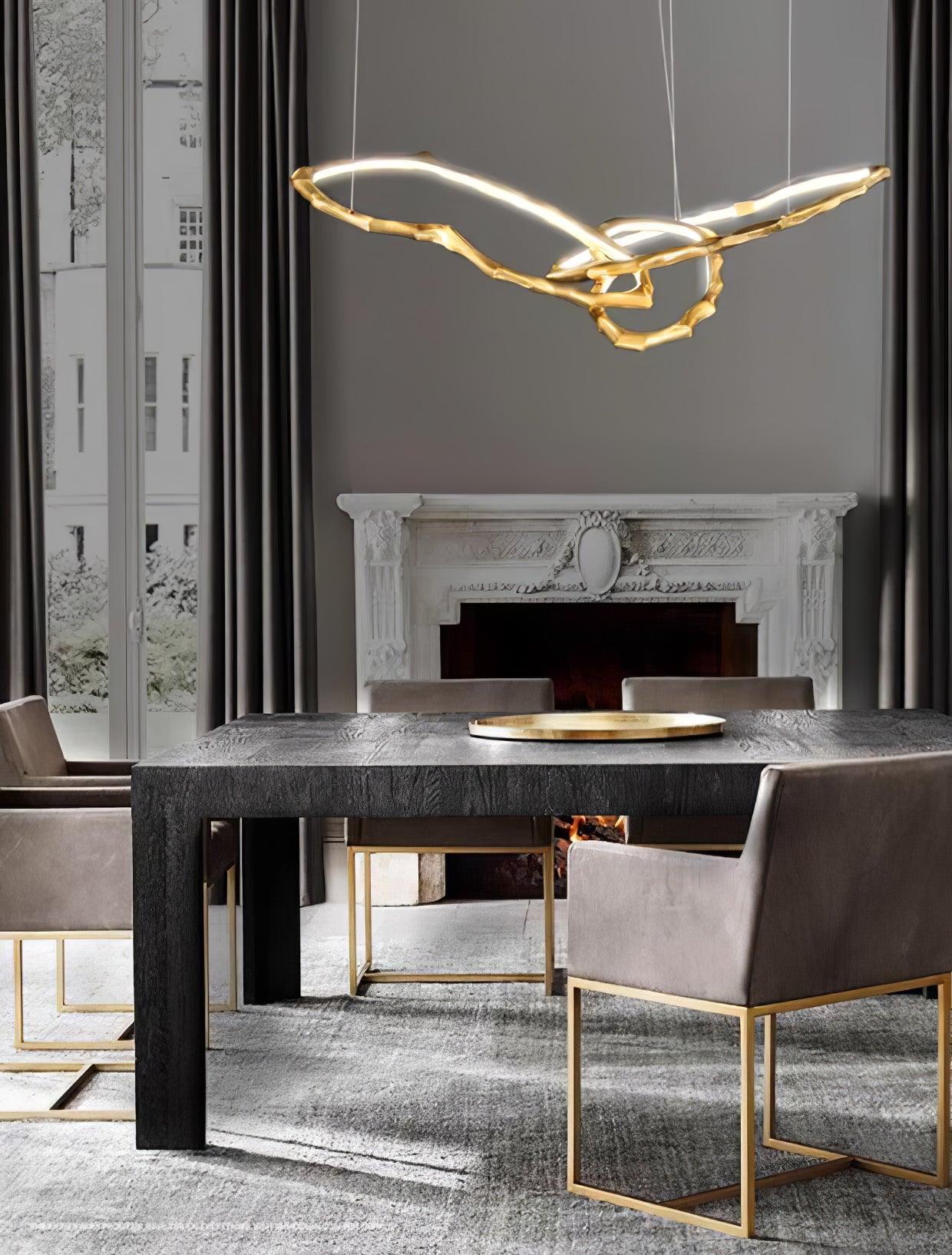 Cloud Rings Series Brass Chandelier - Cueteks