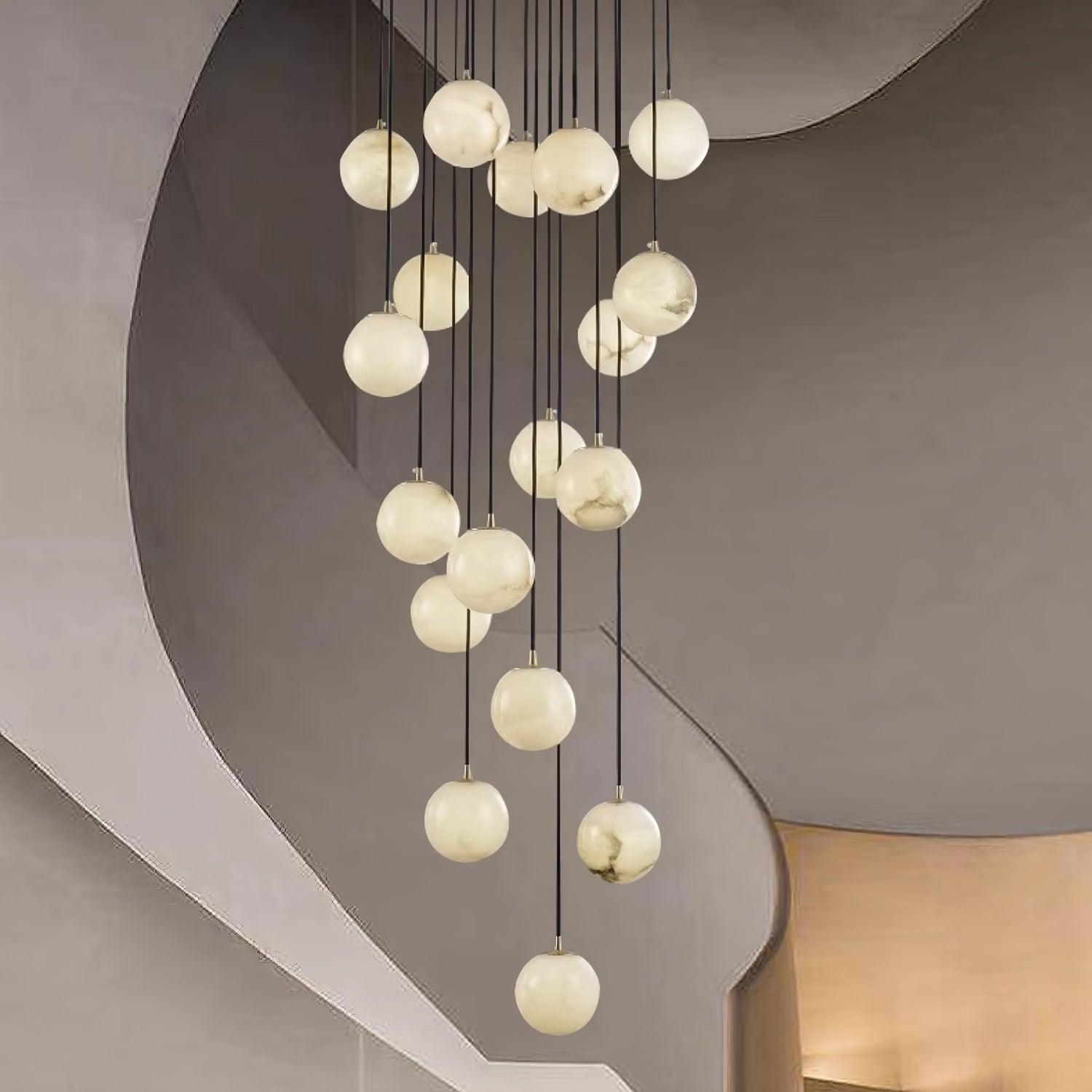 Alabaster Balls Cluster Chandelier - Cueteks