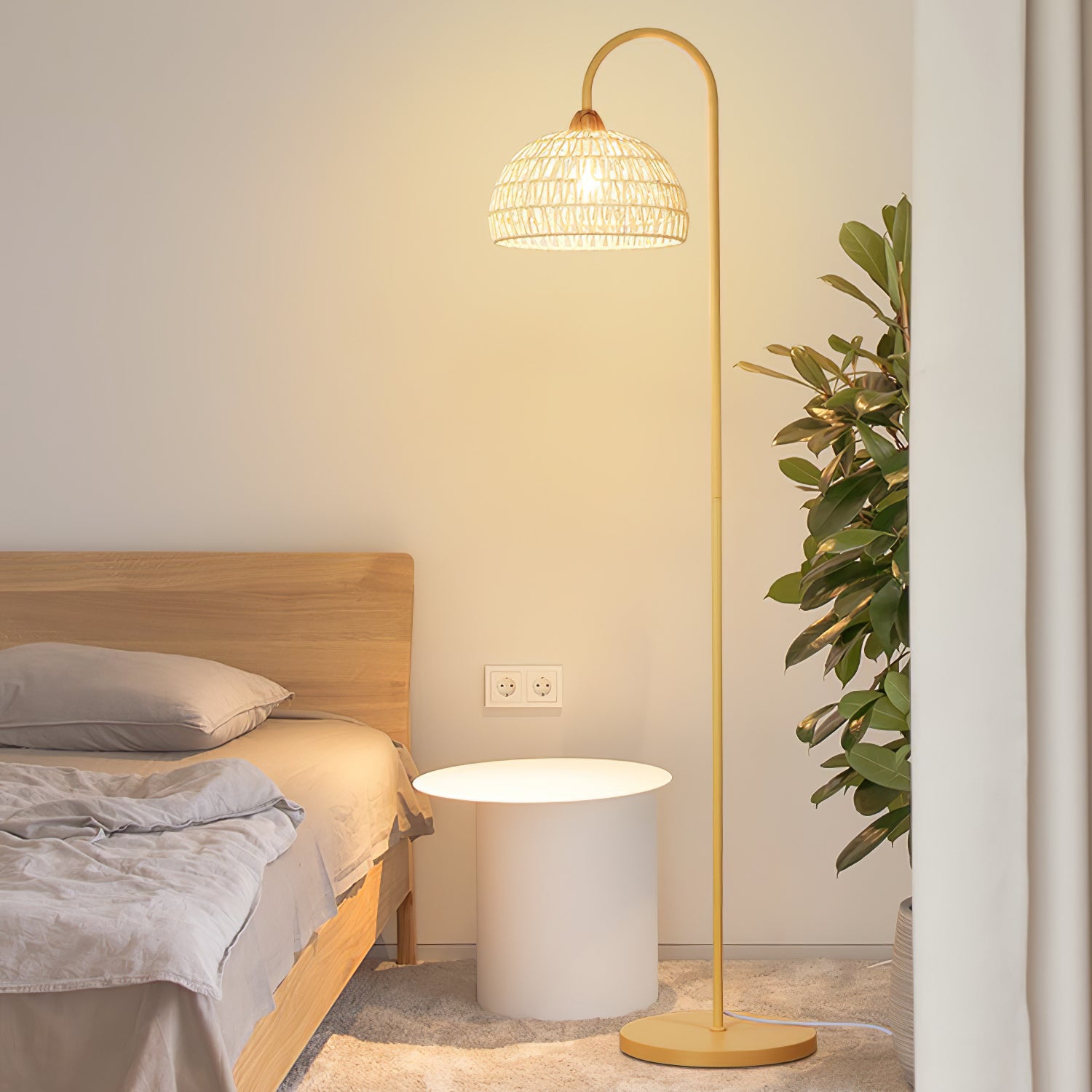 Rattan Arch Floor Lamp - Cueteks
