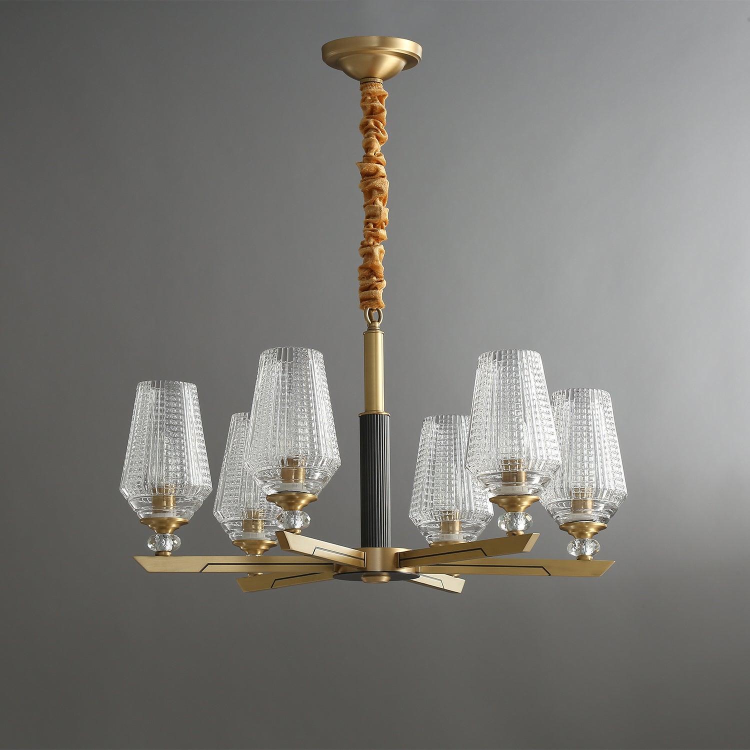 Orrefors Brass Chandelier - Cueteks