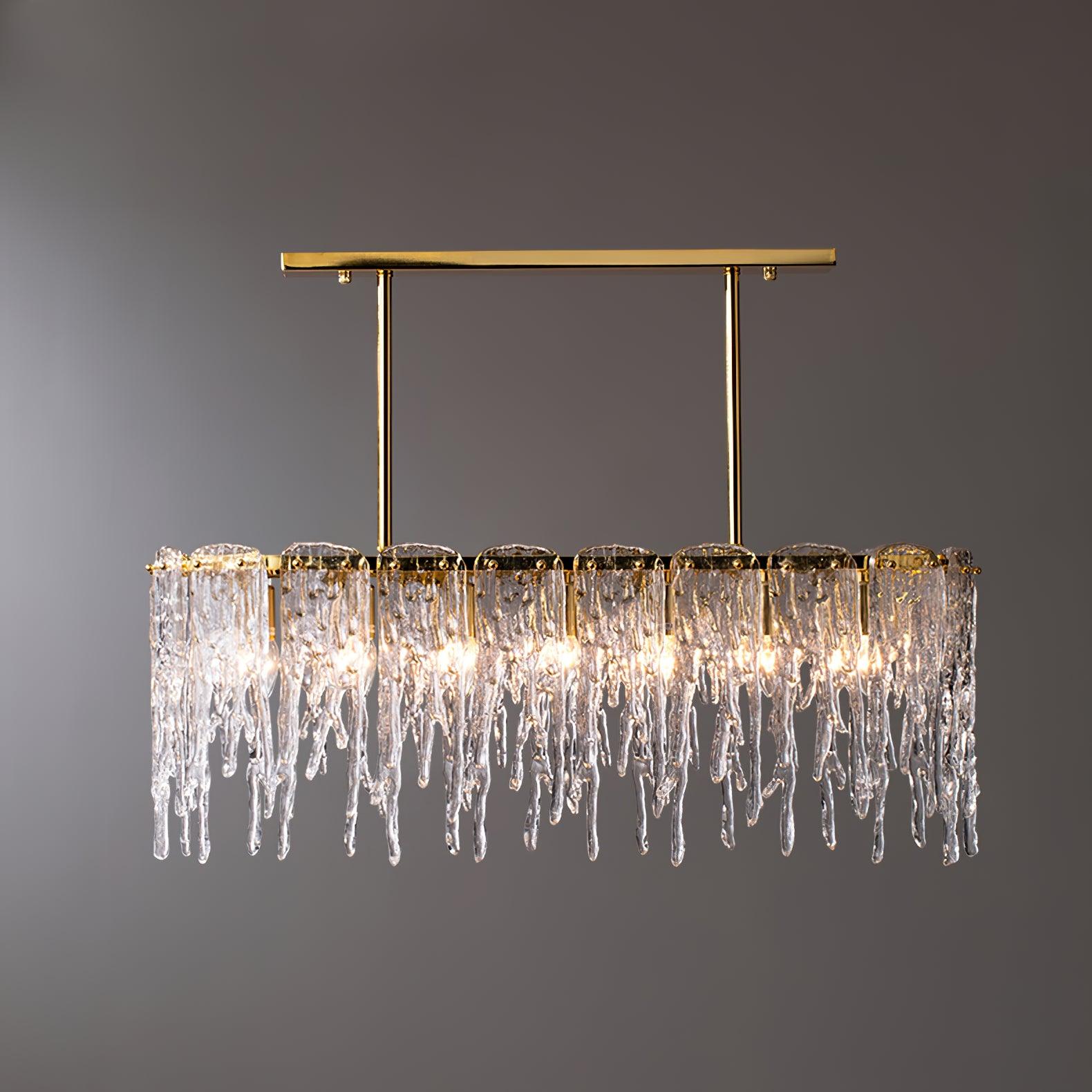 Rectangular Icicle Glass Chandelier - Cueteks
