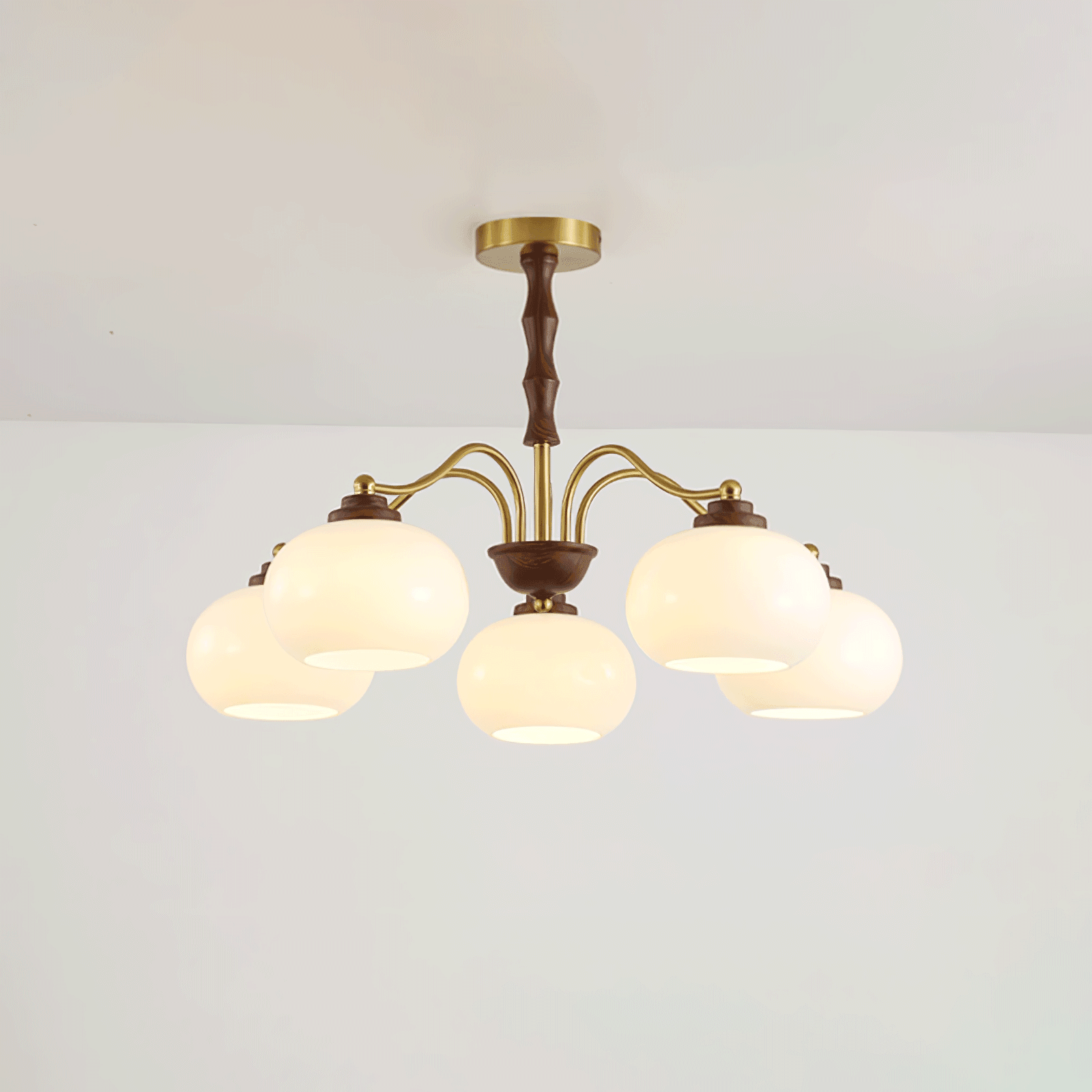 Persimmon Glass Globe Chandelier - Cueteks