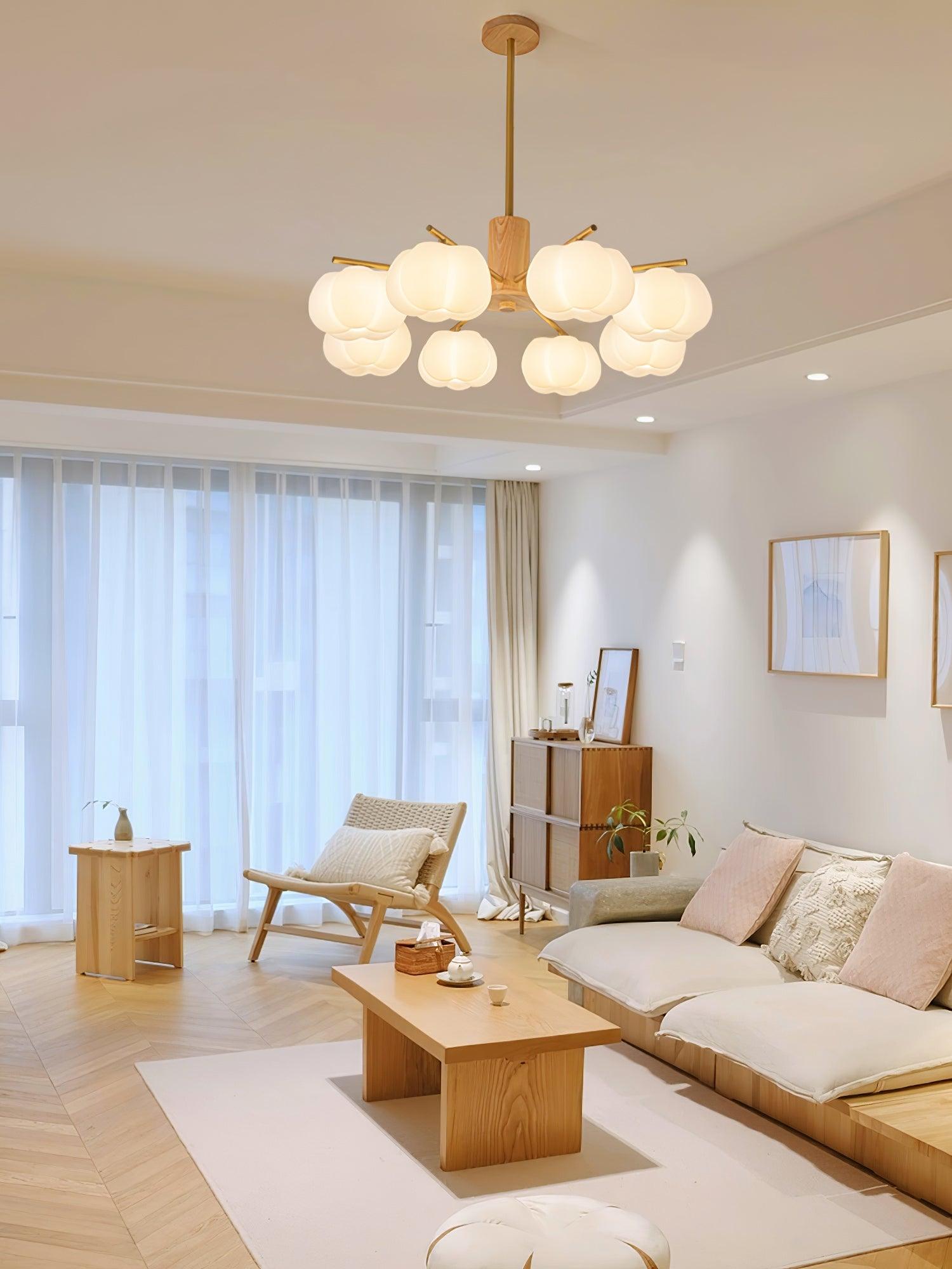 Wooden Cotton Balls Chandelier - Cueteks