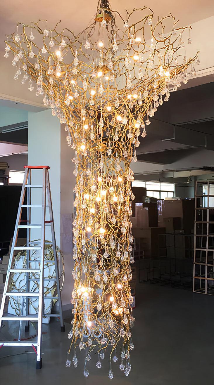 Tree Branch Staircase Chandelier - Cueteks