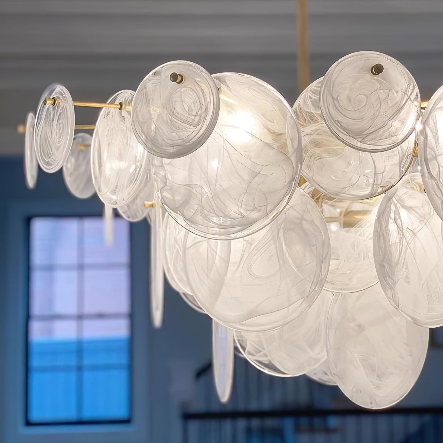 Brass Discs Cascading Chandelier - Cueteks