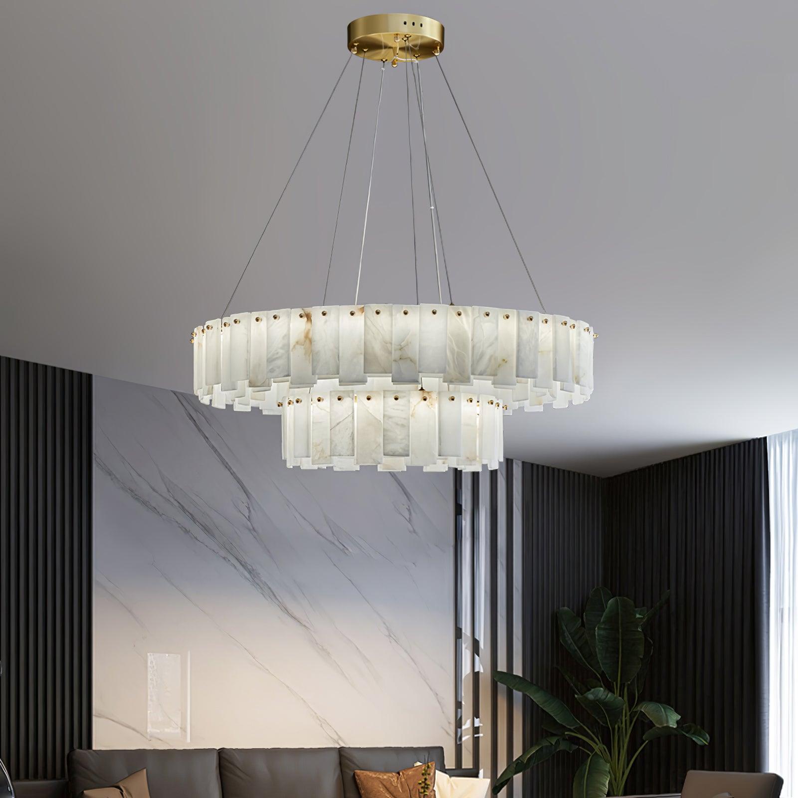 Celestial Alabaster Round Chandelier - Cueteks