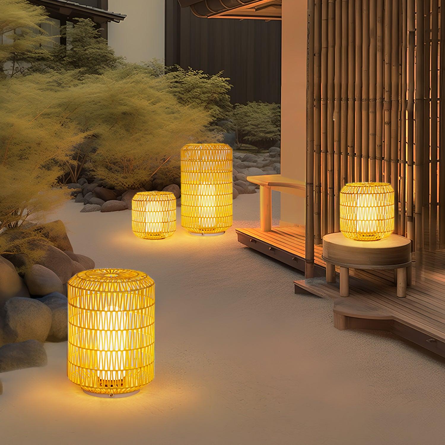Woven Rattan Outdoor Lamp - Cueteks