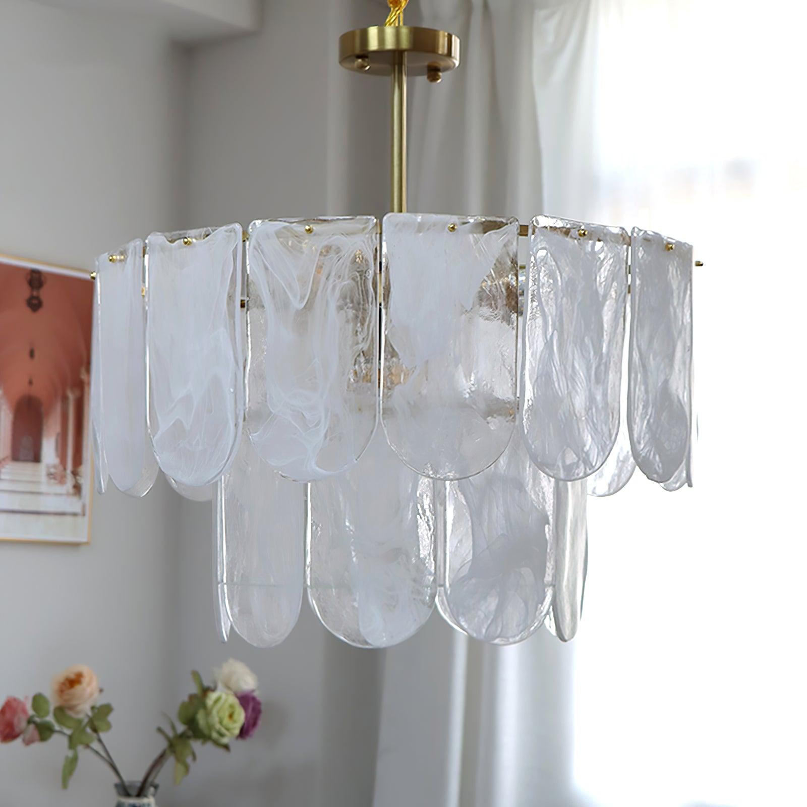 Traditional Classic Metal Glass Chandelier - Cueteks