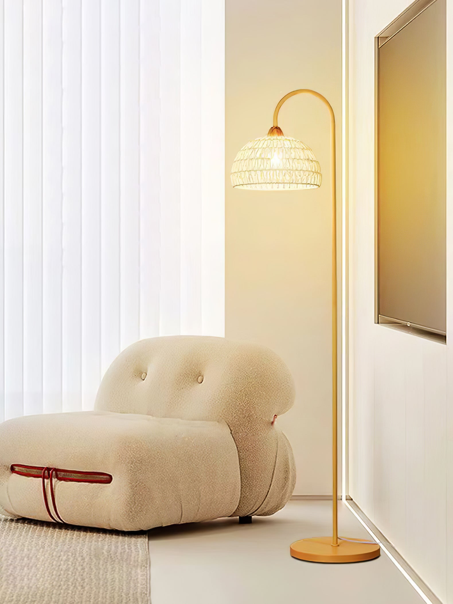 Rattan Arch Floor Lamp - Cueteks