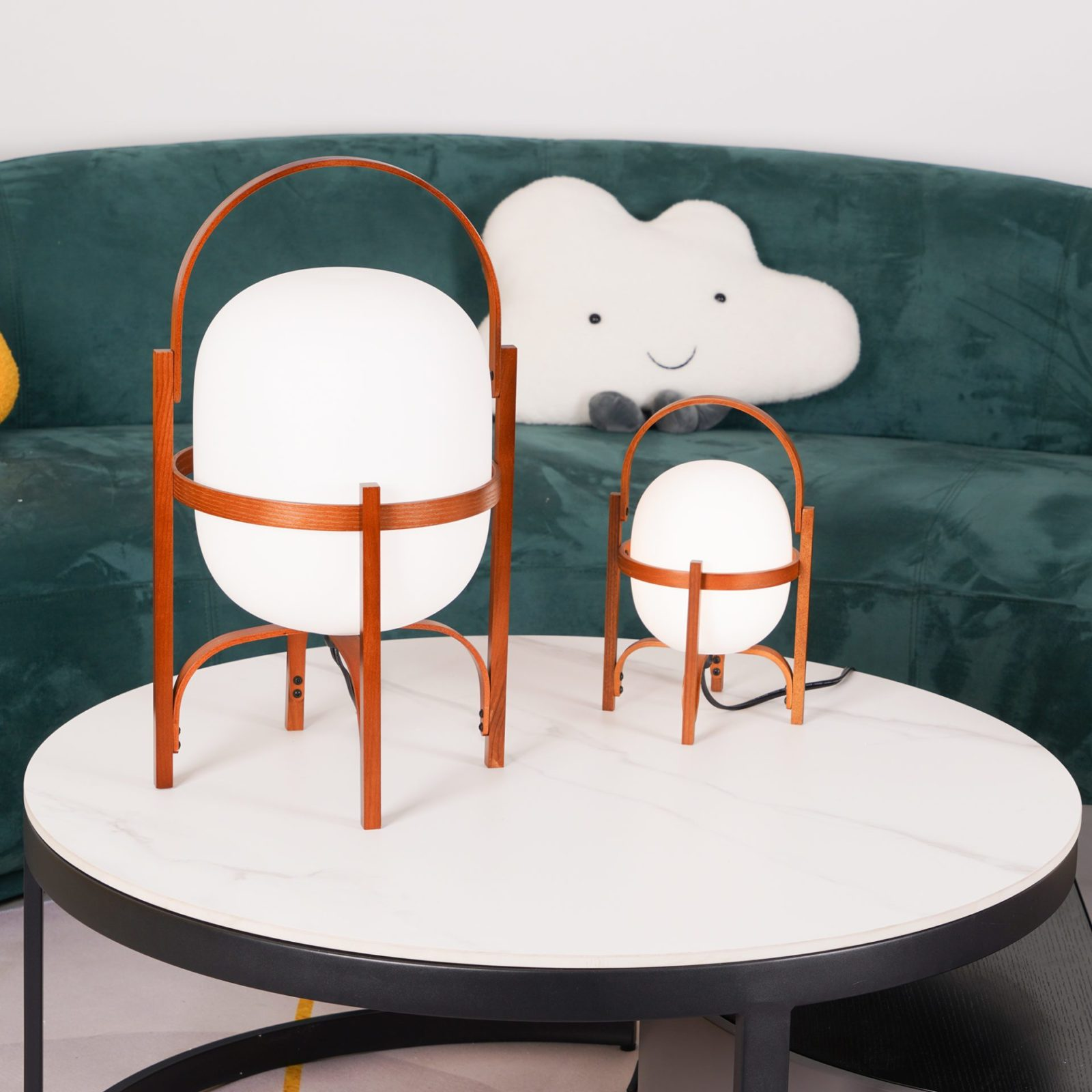 Portable Lantern Glass Table Lamp - Cueteks