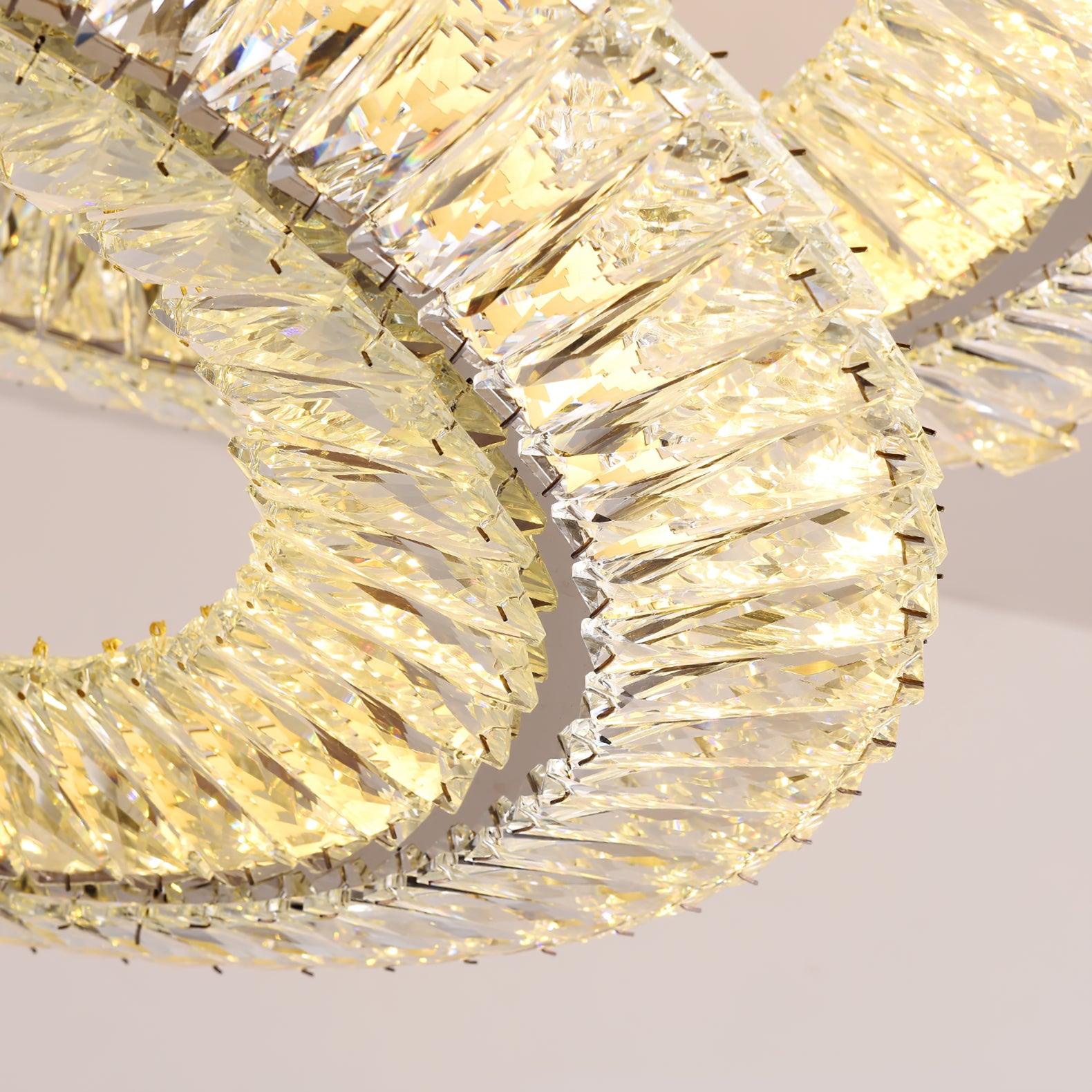 Crystal edges and metal frame detail