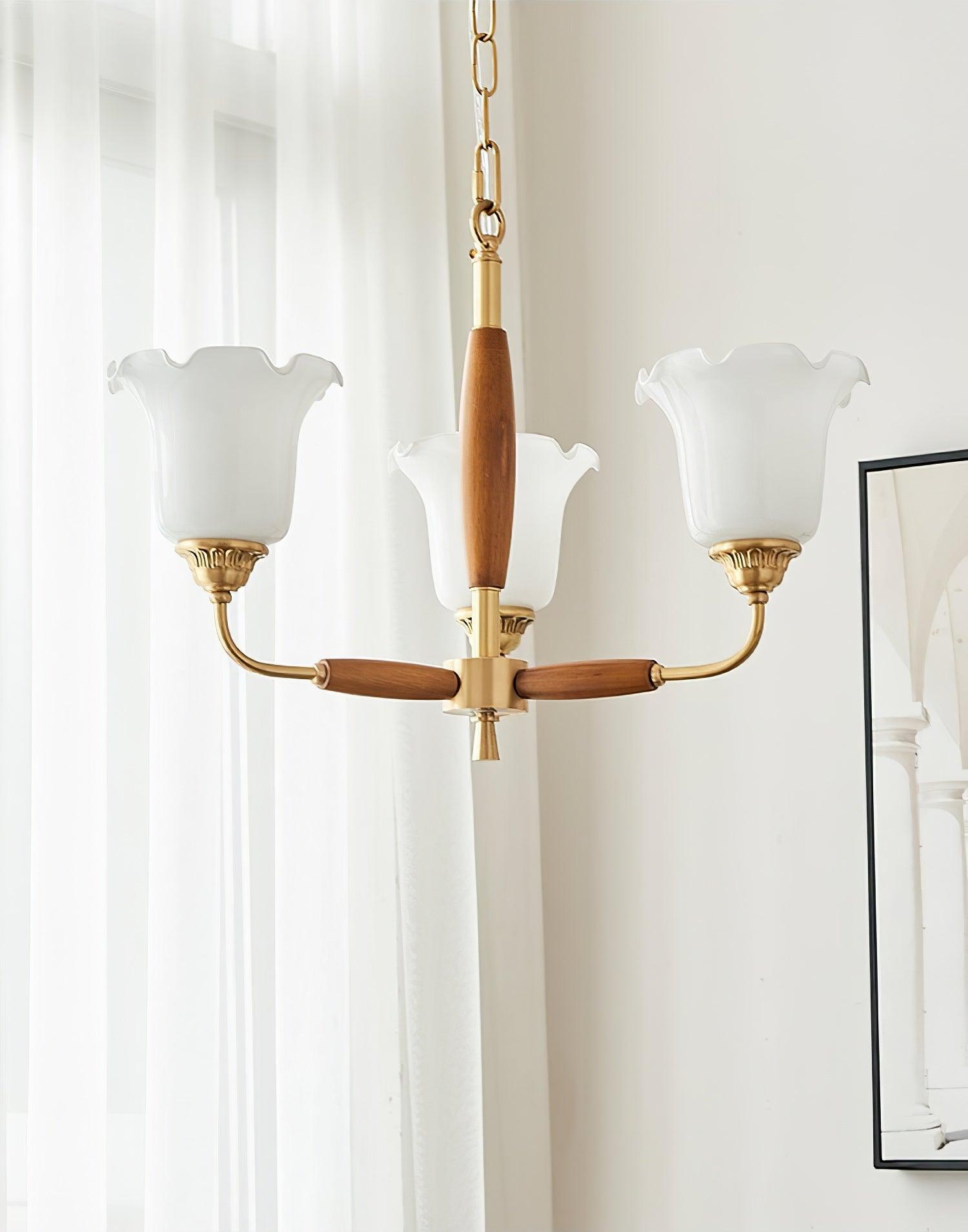 Trumpet Flower Glass Chandelier - Cueteks