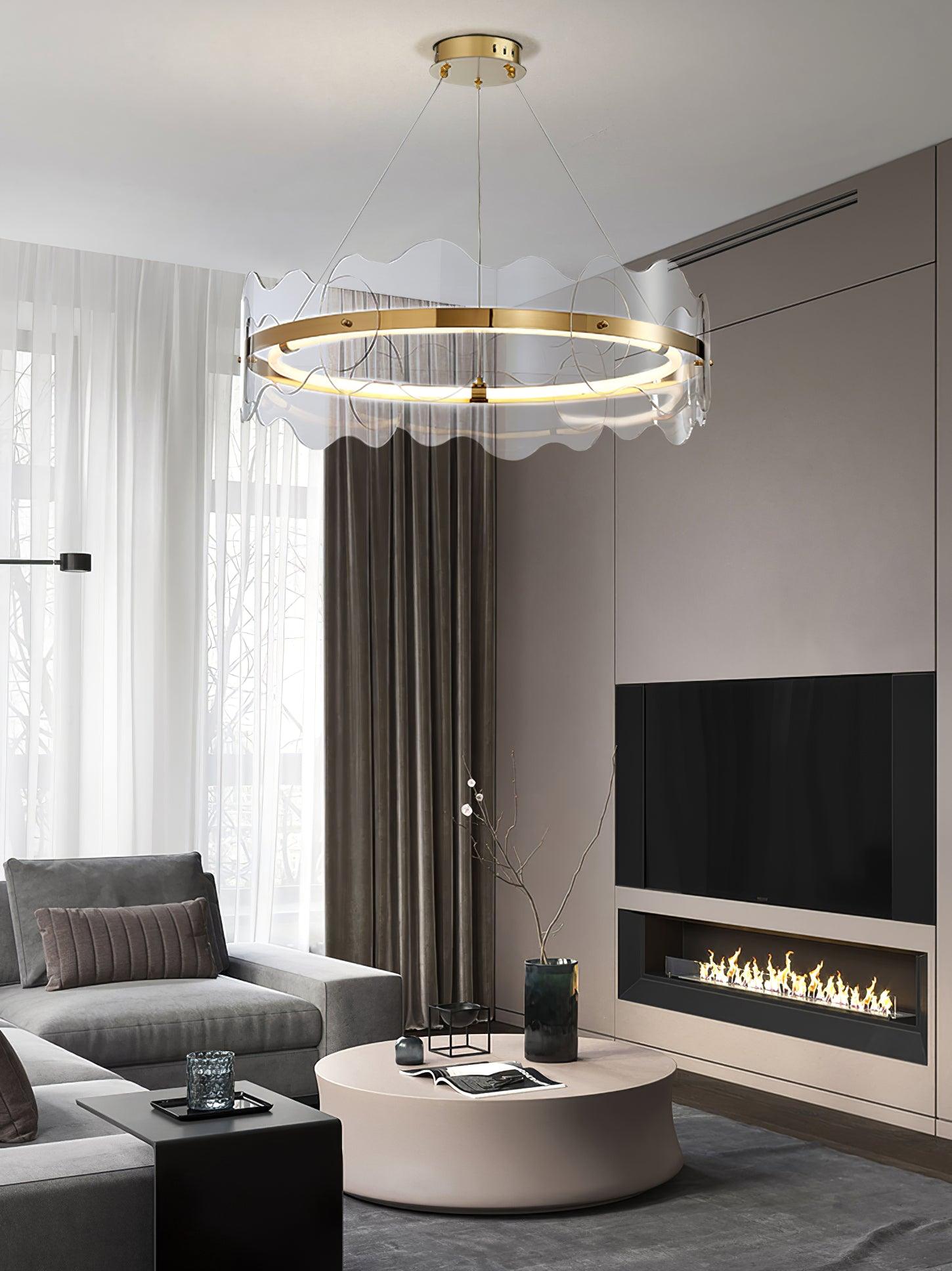 Acrylic Wave Chandelier - Cueteks
