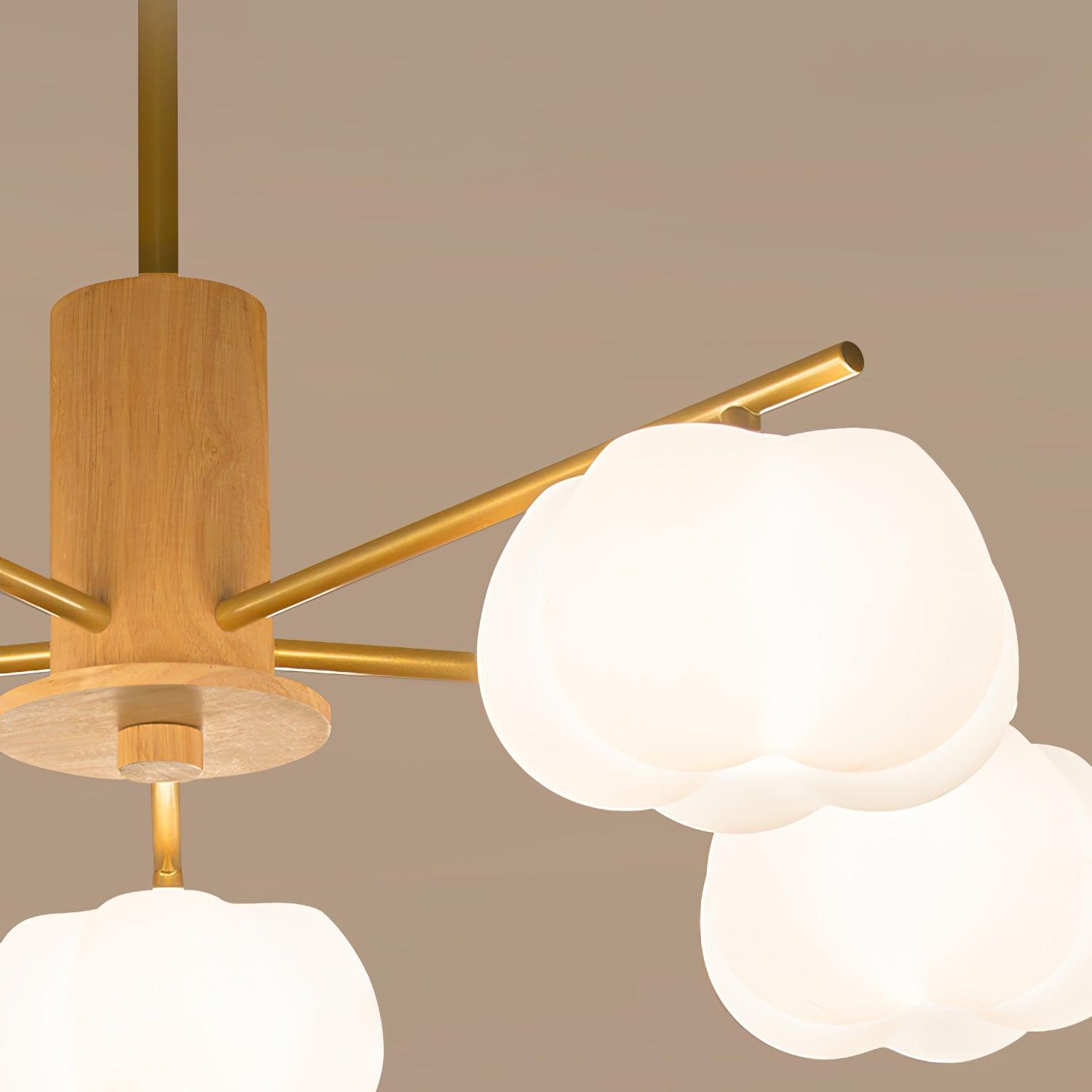 Wooden Cotton Balls Chandelier - Cueteks