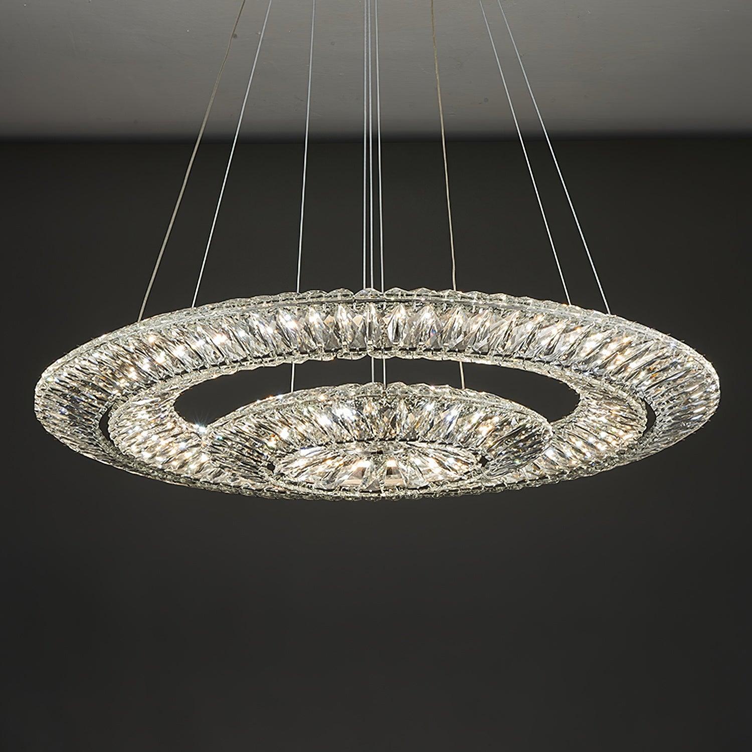 Two-ring crystal arrangement close view