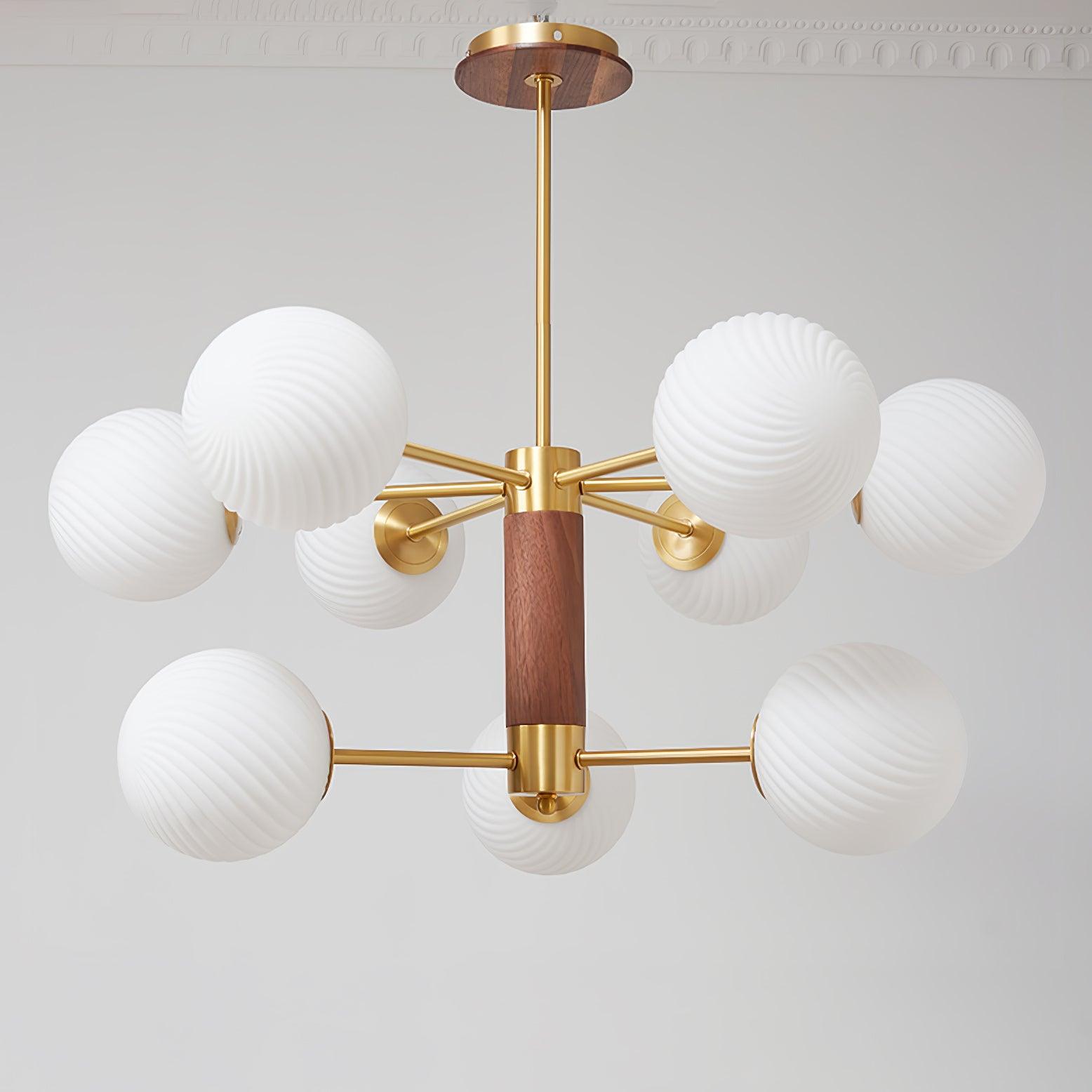 Ribbed Babble Glass Chandelier - Cueteks