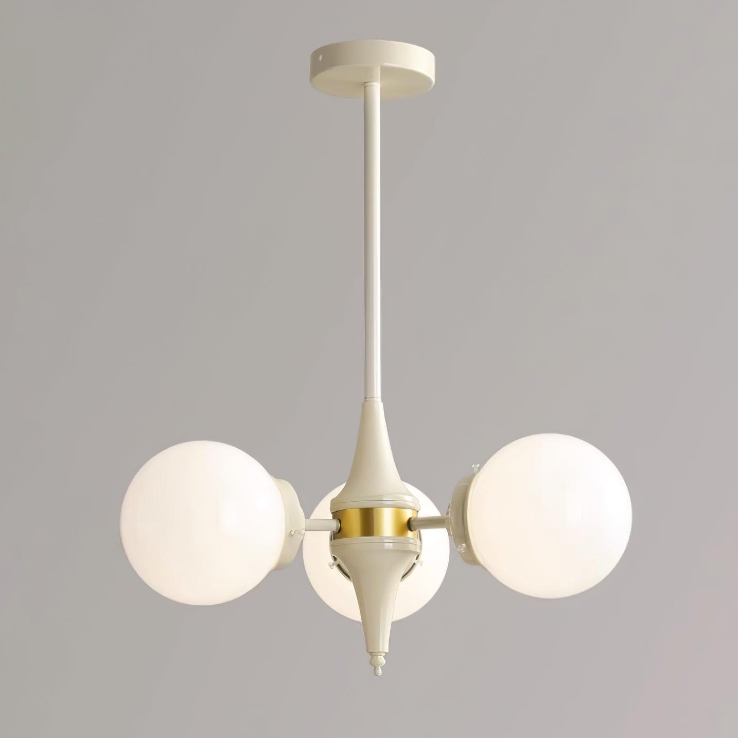 Cream Glass Ball Chandelier - Cueteks