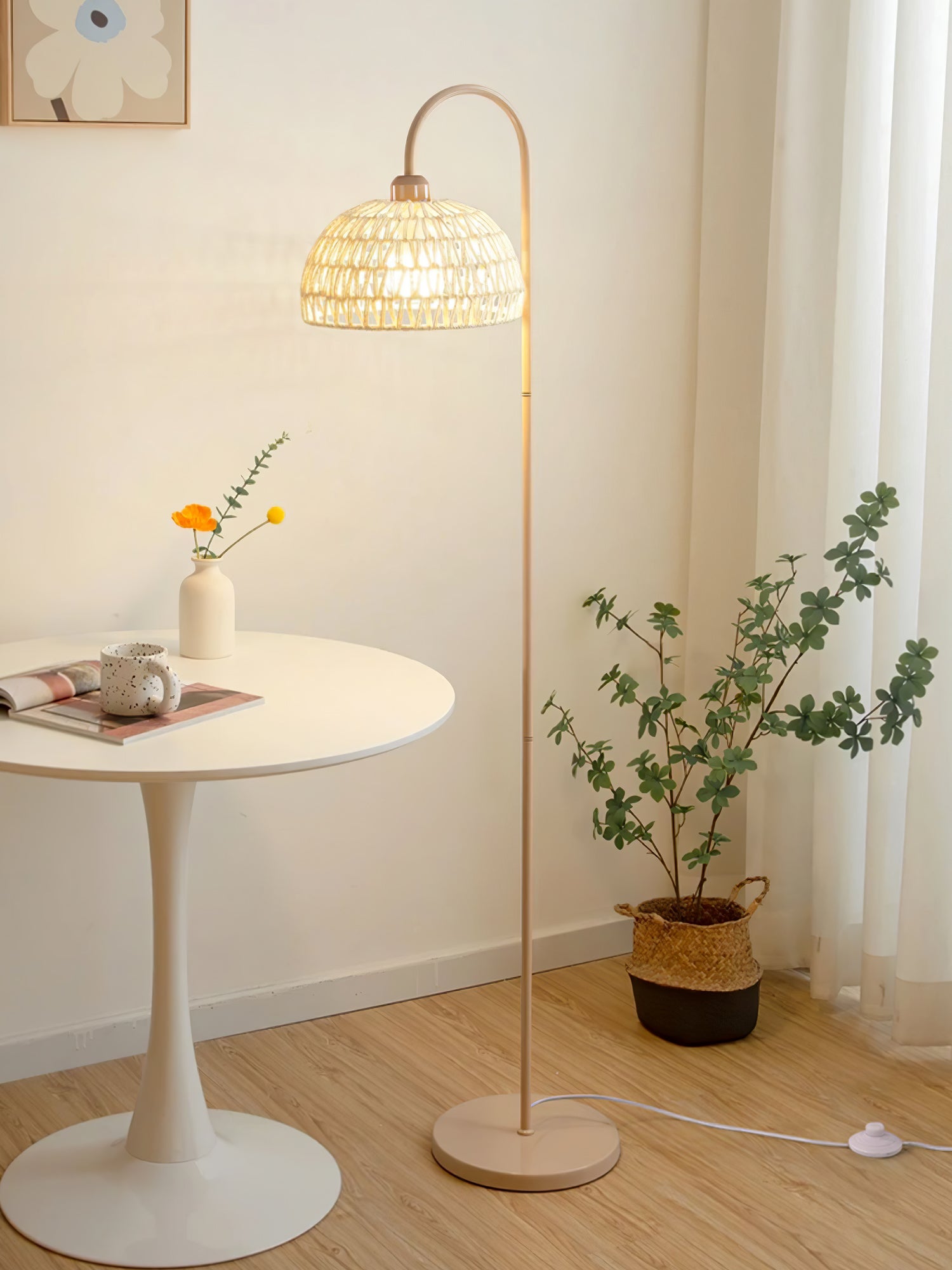 Rattan Arch Floor Lamp - Cueteks