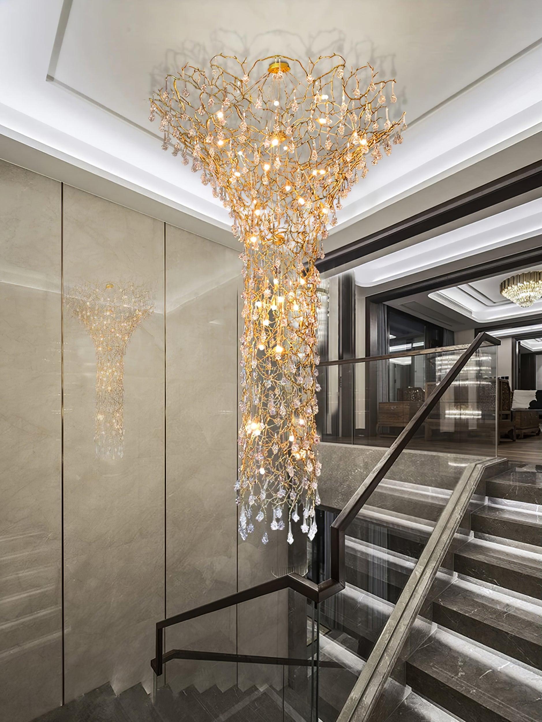 Tree Branch Staircase Chandelier - Cueteks