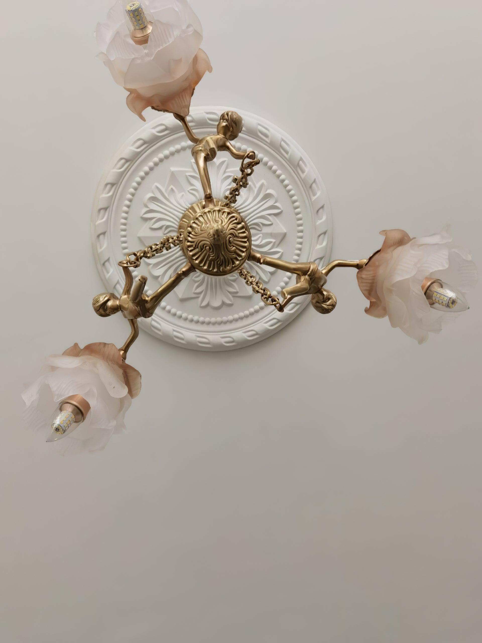 Putti Statuettes Brass Suspension - Cueteks