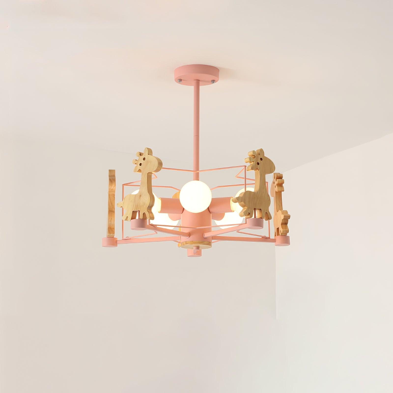 Lovely Deer Wooden Chandelier - Cueteks
