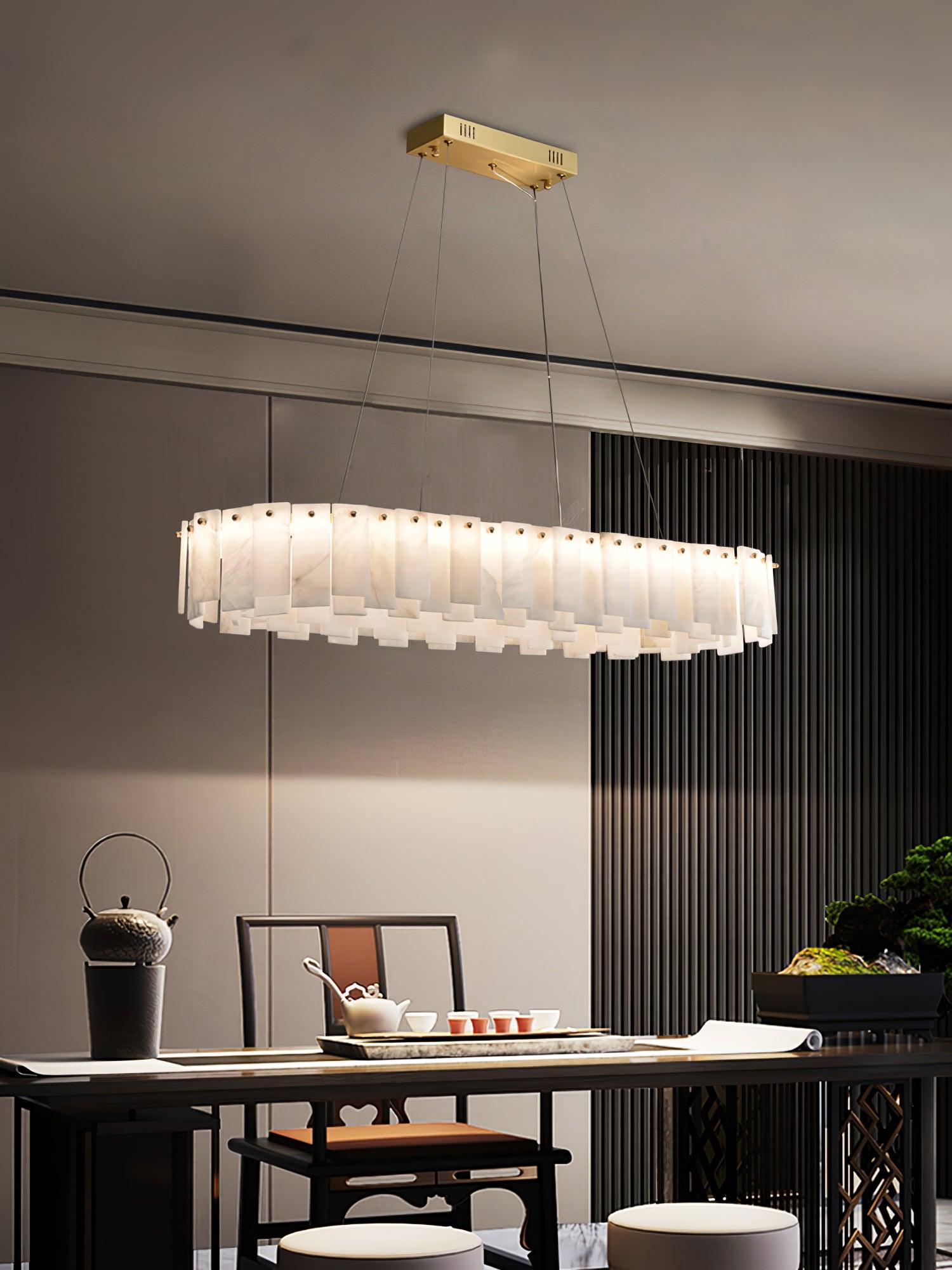 Celestial Alabaster Round Chandelier - Cueteks