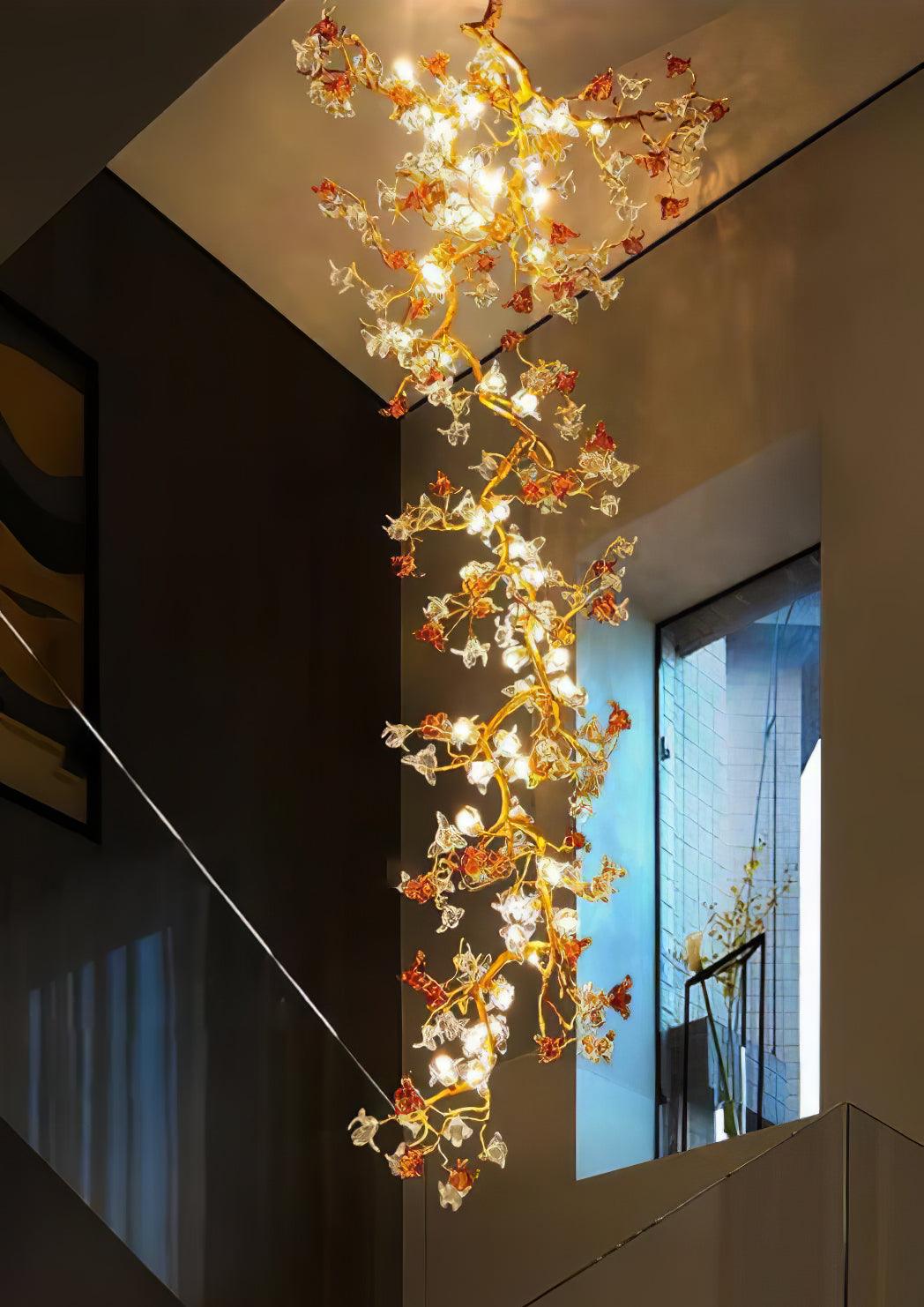 Brass Maple Branch Chandelier - Cueteks